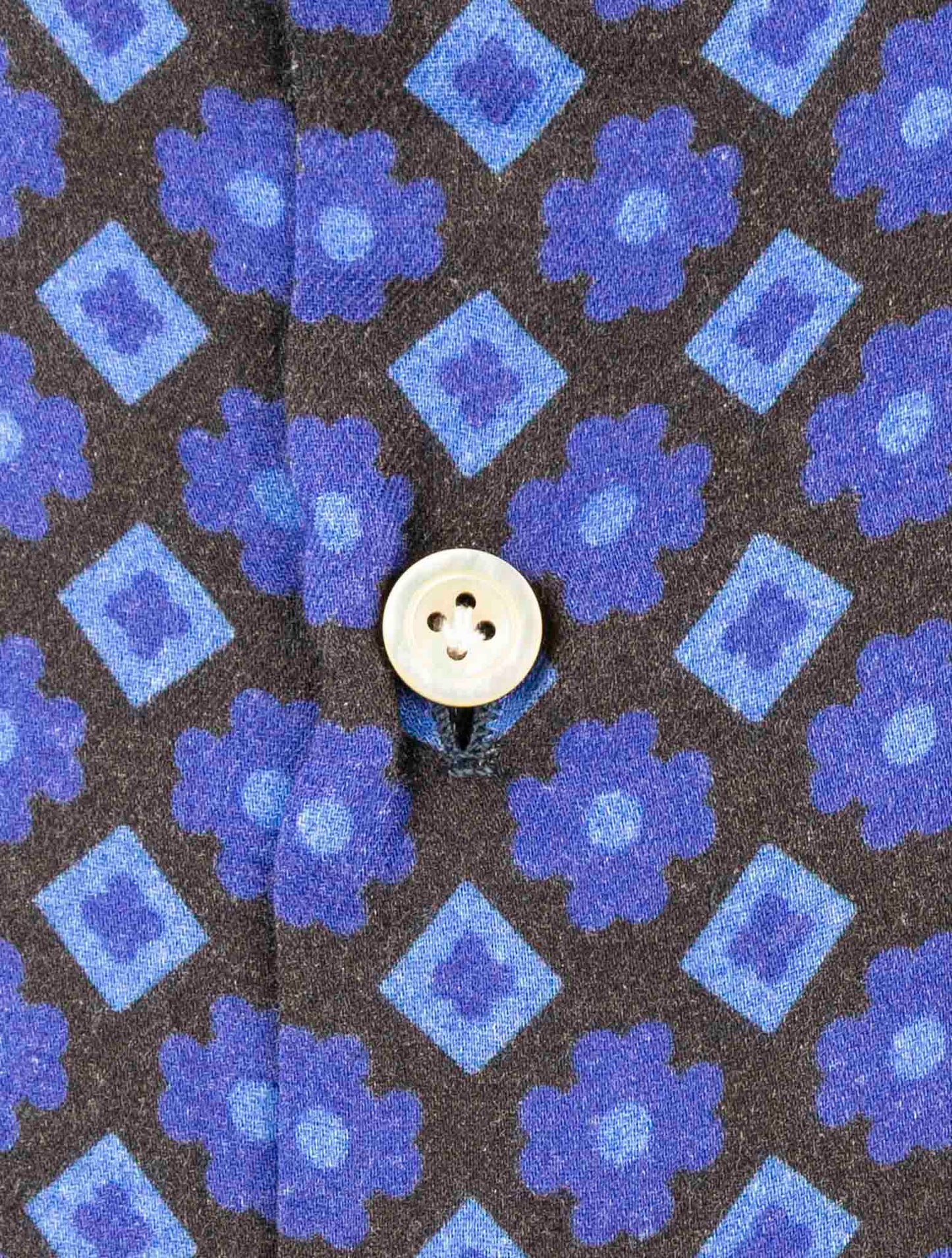 Kiton Blue Viscose Wool Shirt