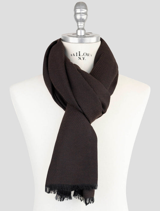 Kiton Blue Cashmere Silk Scarf