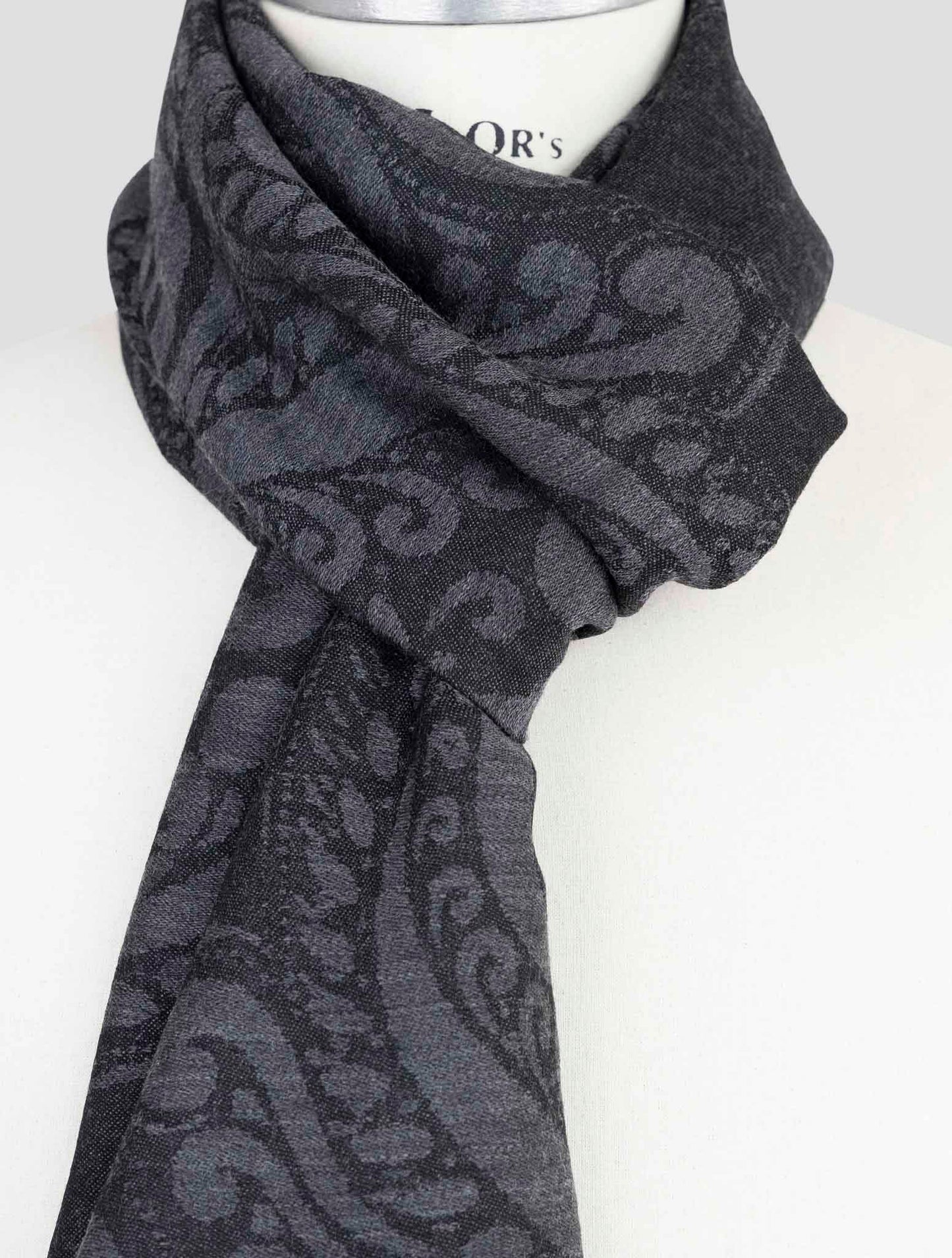 Kiton Dark Gray Virgin Wool Scarf