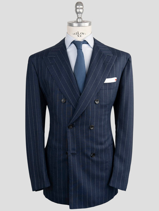 Kiton Blue Virgin Wool 14 Micron Cashmere Suit