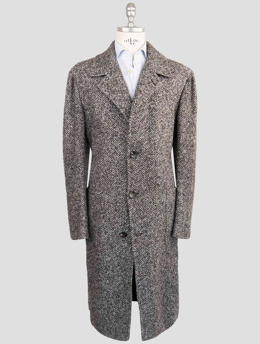 Kiton Multicolor Virgin Wool Cashmere Silk Overcoat