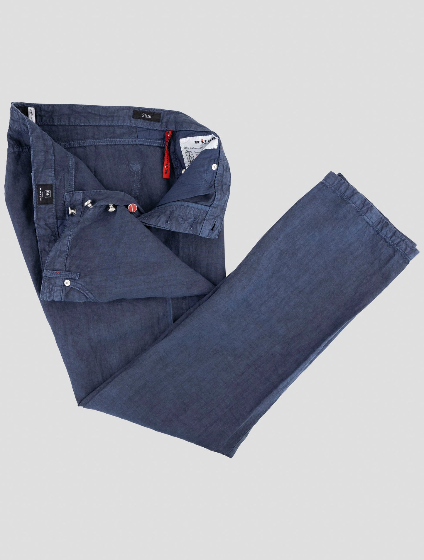 Kiton Blue Linen Jeans