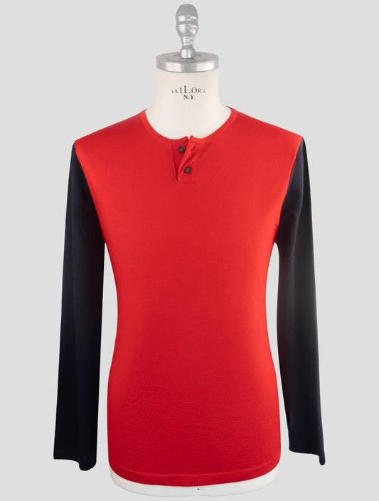 Kiton Red Cashmere Silk Sweater Crewneck