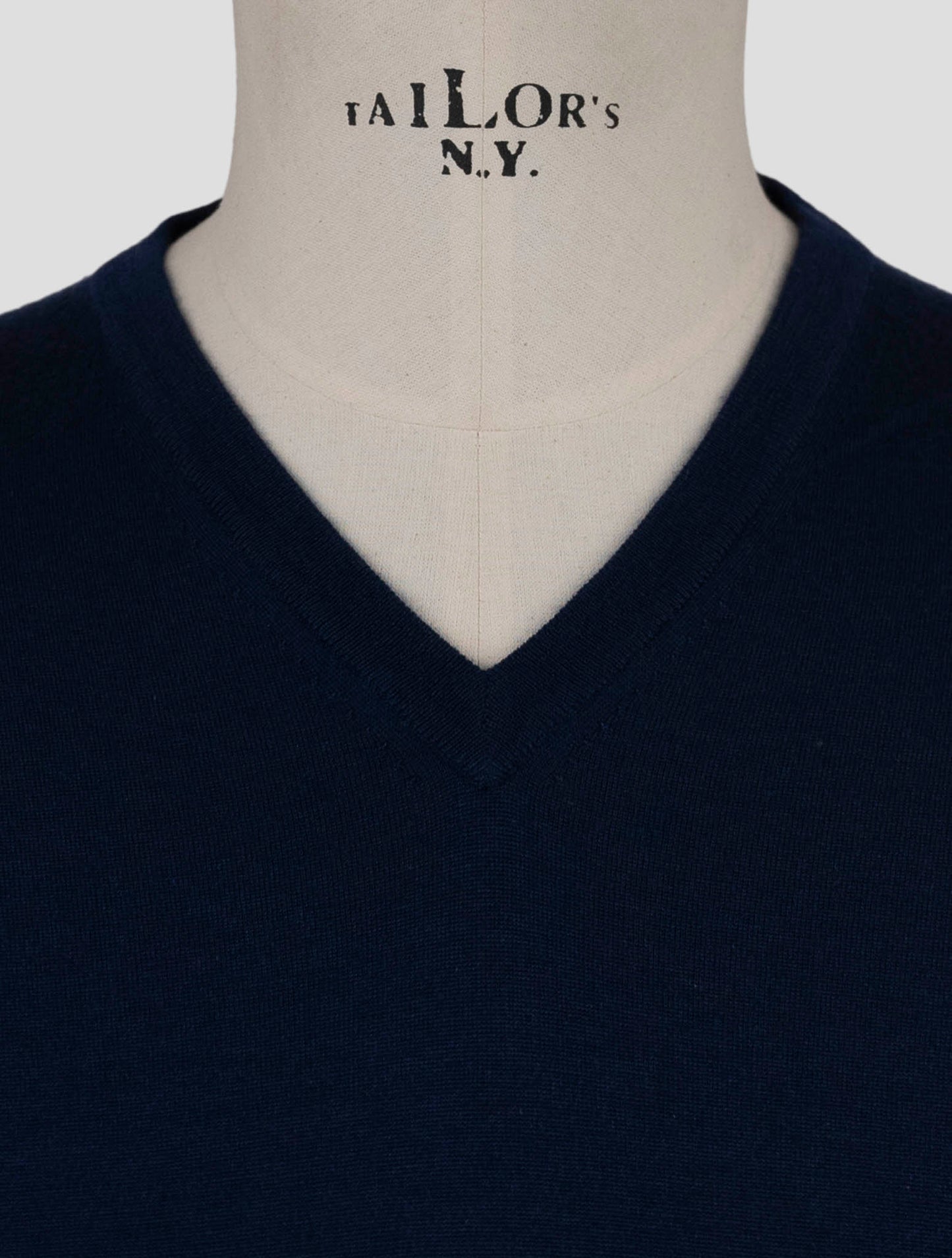 Kiton Blue Cashmere Silk Sweater V-Neck