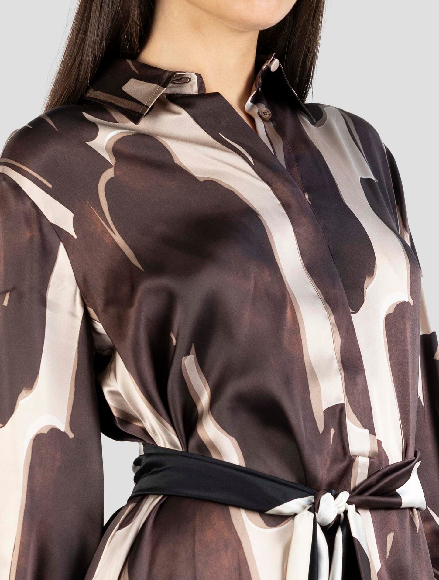 Kiton Brown Silk Dress