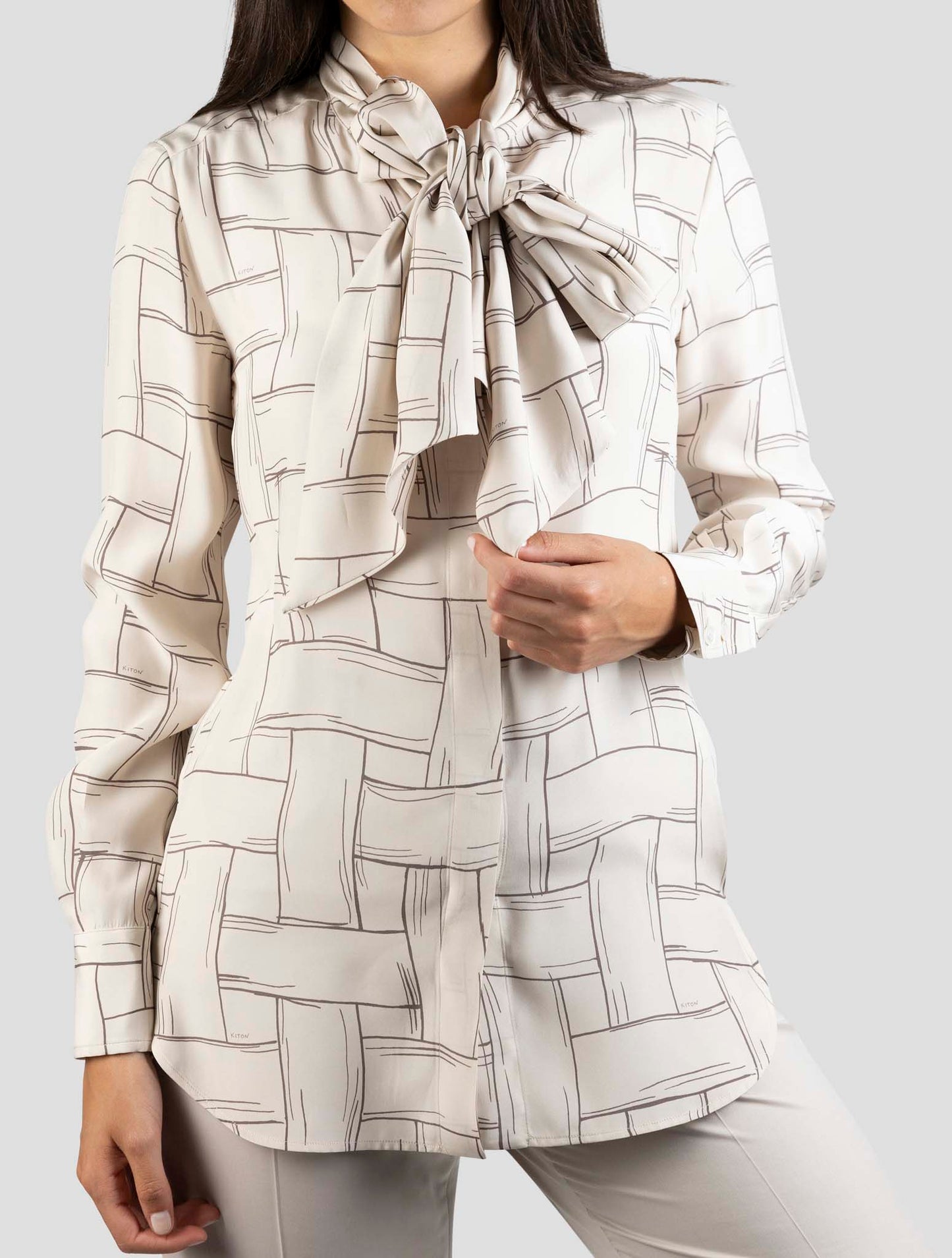 Kiton Beige Silk Shirt