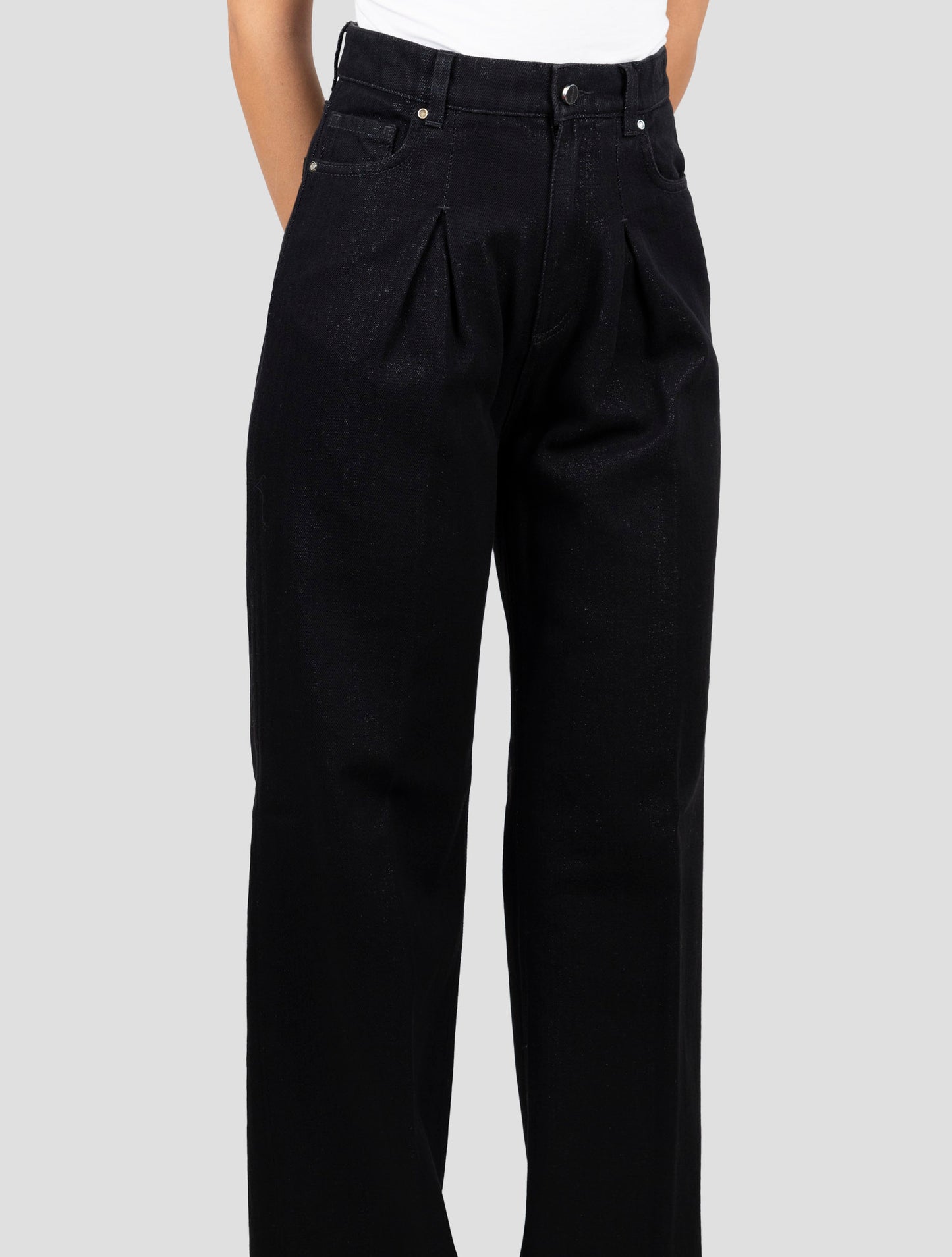 Kiton Black Cotton Pl Viscose Jeans