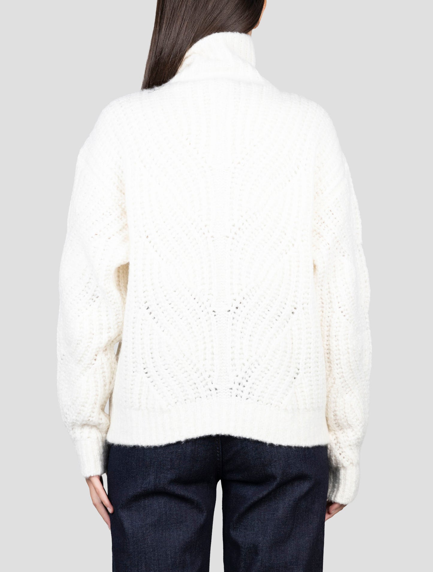 Kiton White Cashmere Silk Sweater Turtleneck