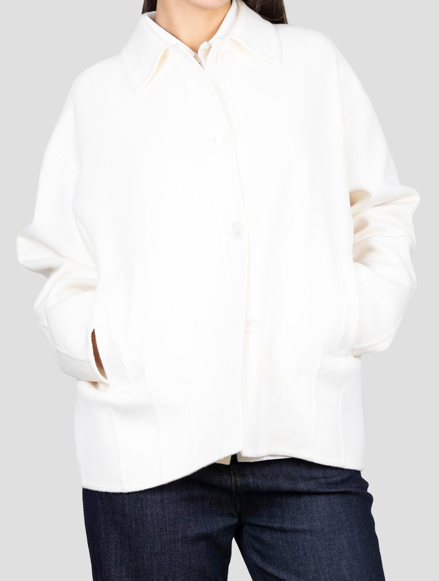 Kiton White Cashmere Coat