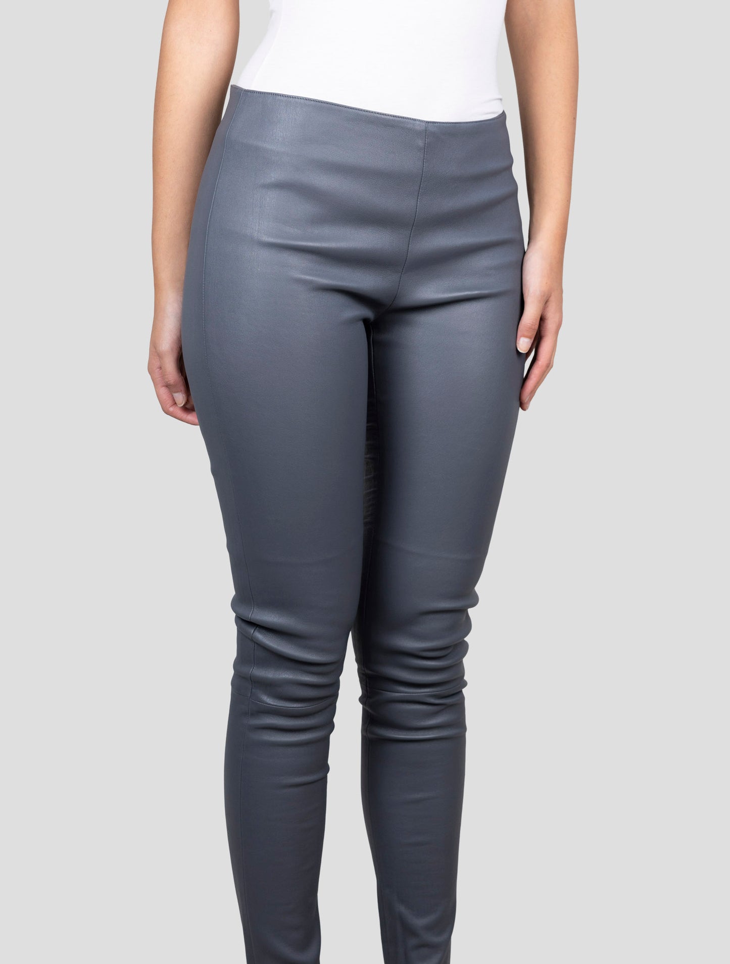 Kiton Gray Leather Pants