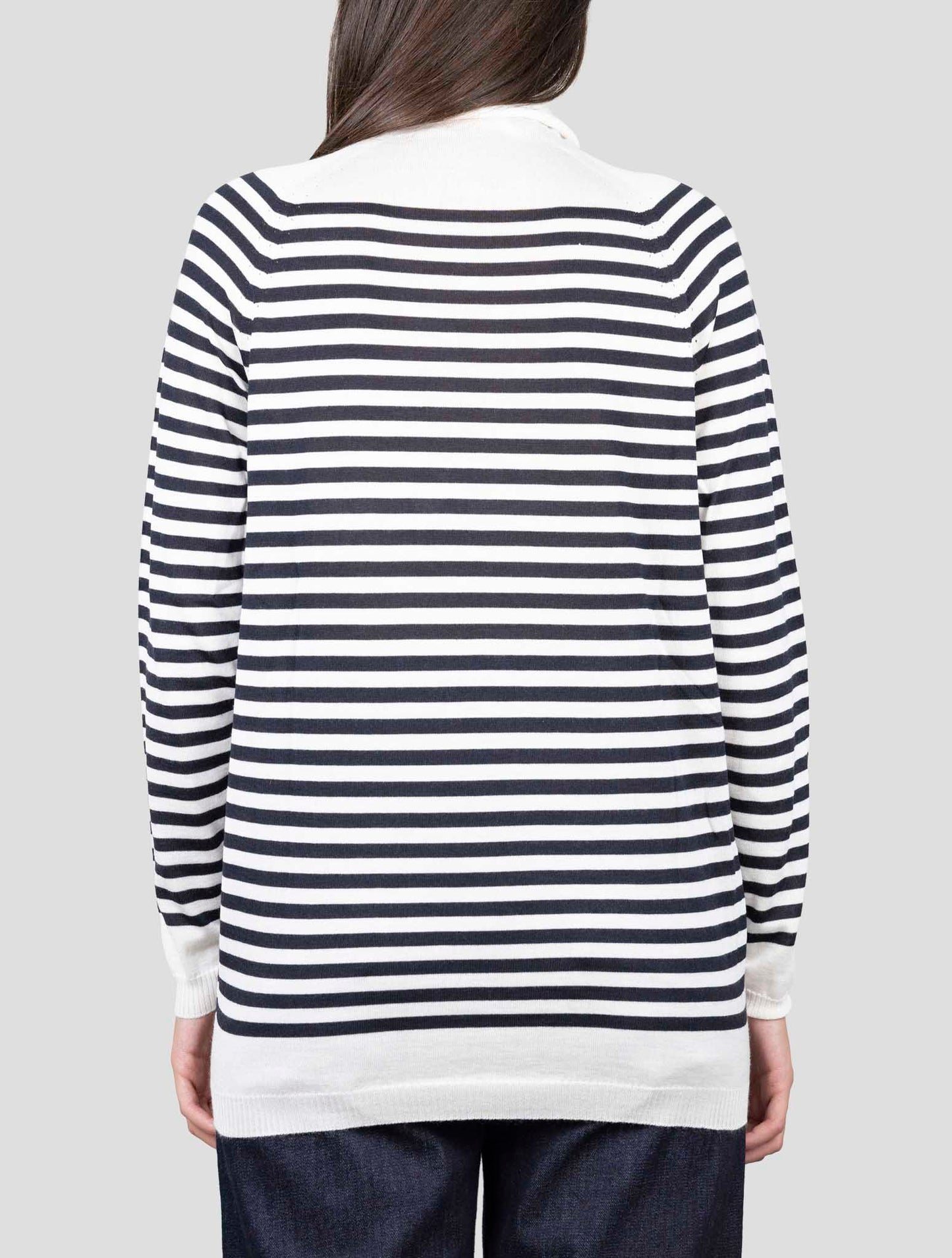 Kiton White Black Cashmere Silk Sweater Turtleneck
