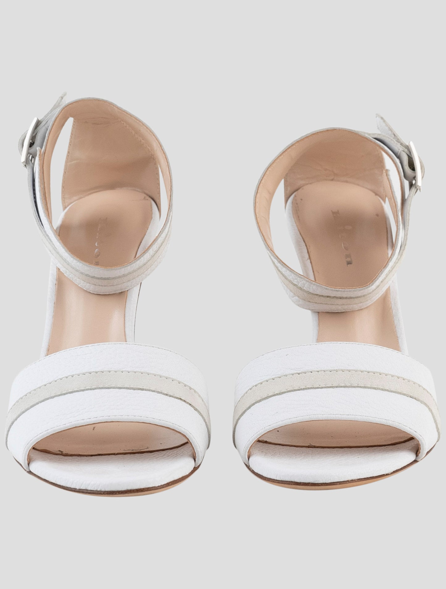 Kiton White Leather Slingback