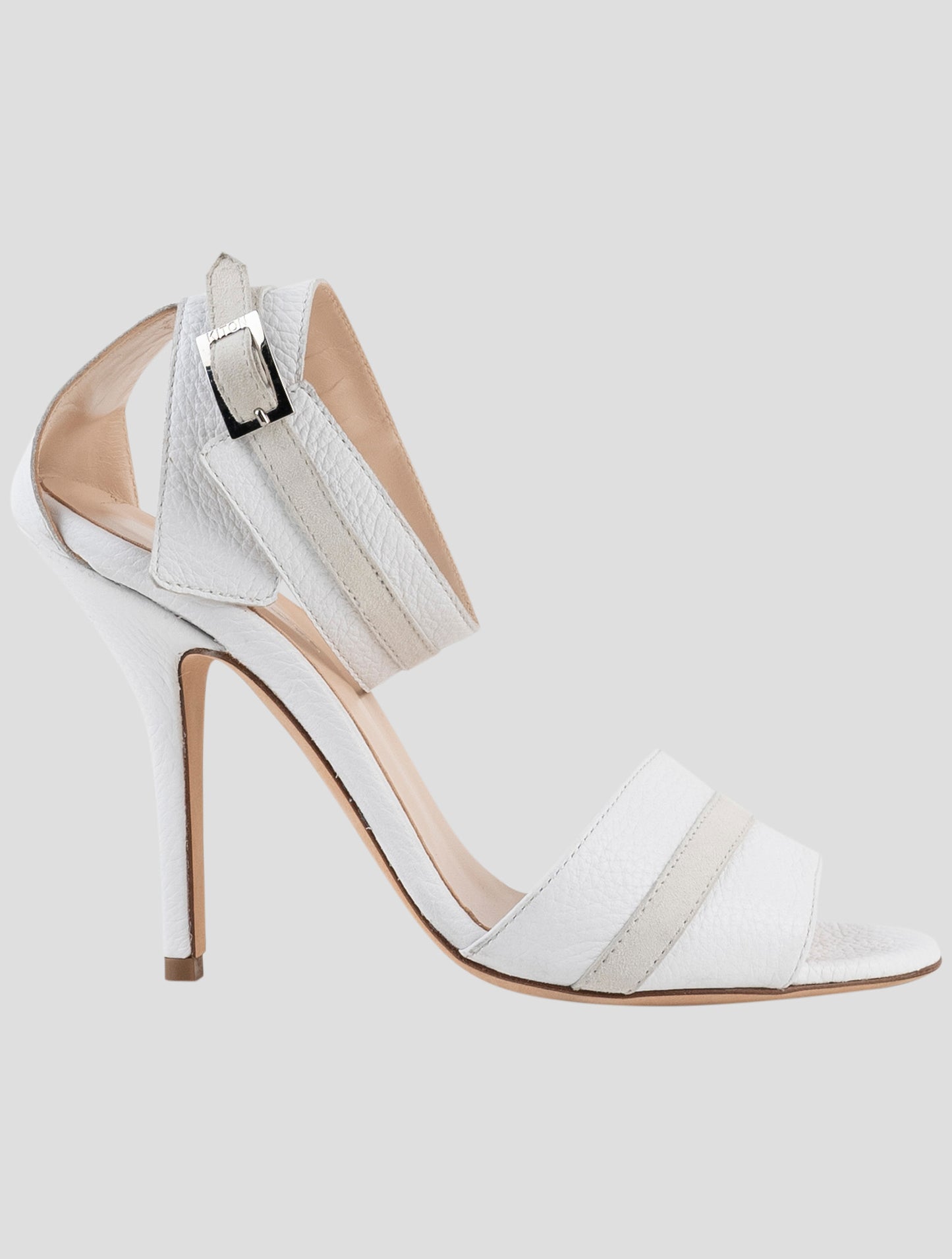 Kiton White Leather Slingback