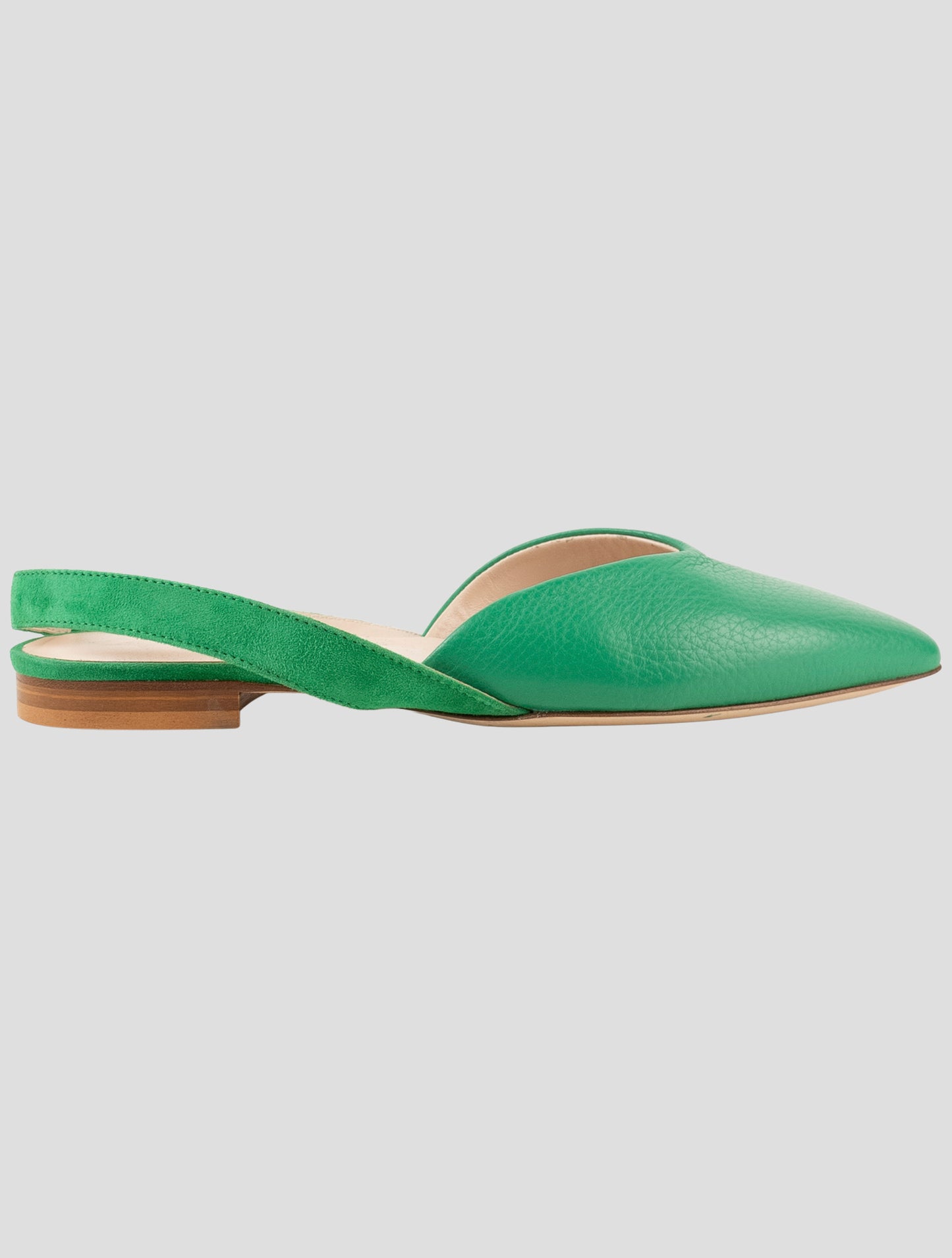 Kiton Green Leather Slingback