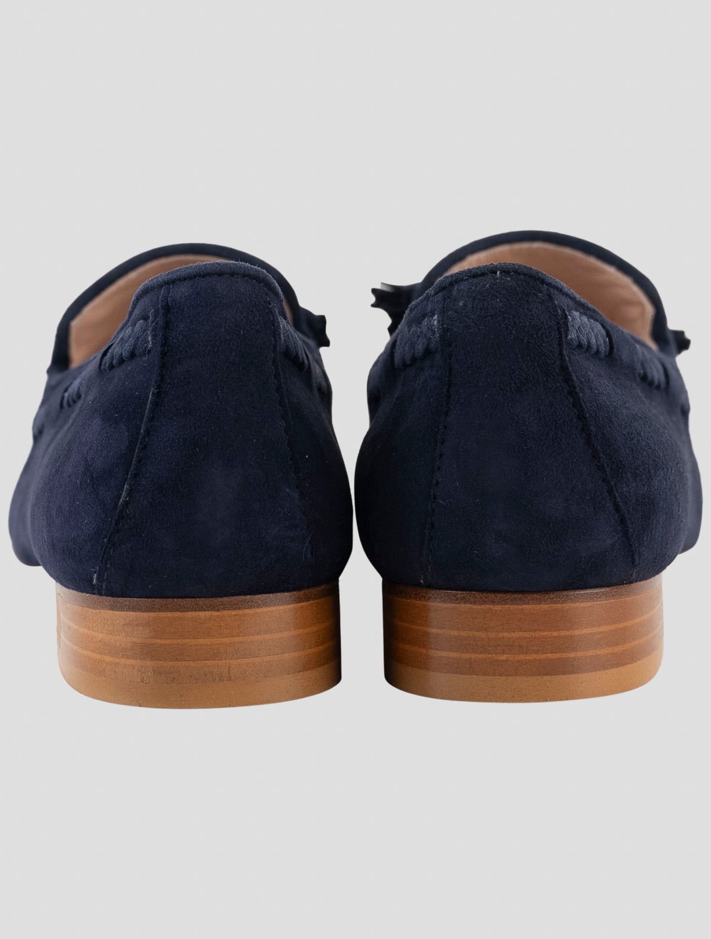 Kiton Blue Leather Suede Loafers