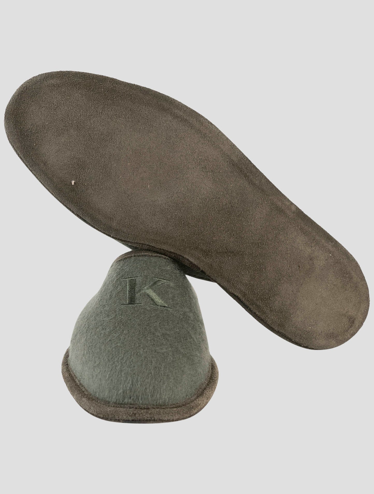 Kiton Green Cashmere Slippers