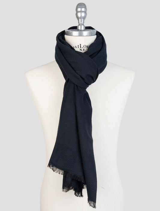 Kiton Blue Cashmere Silk Scarf