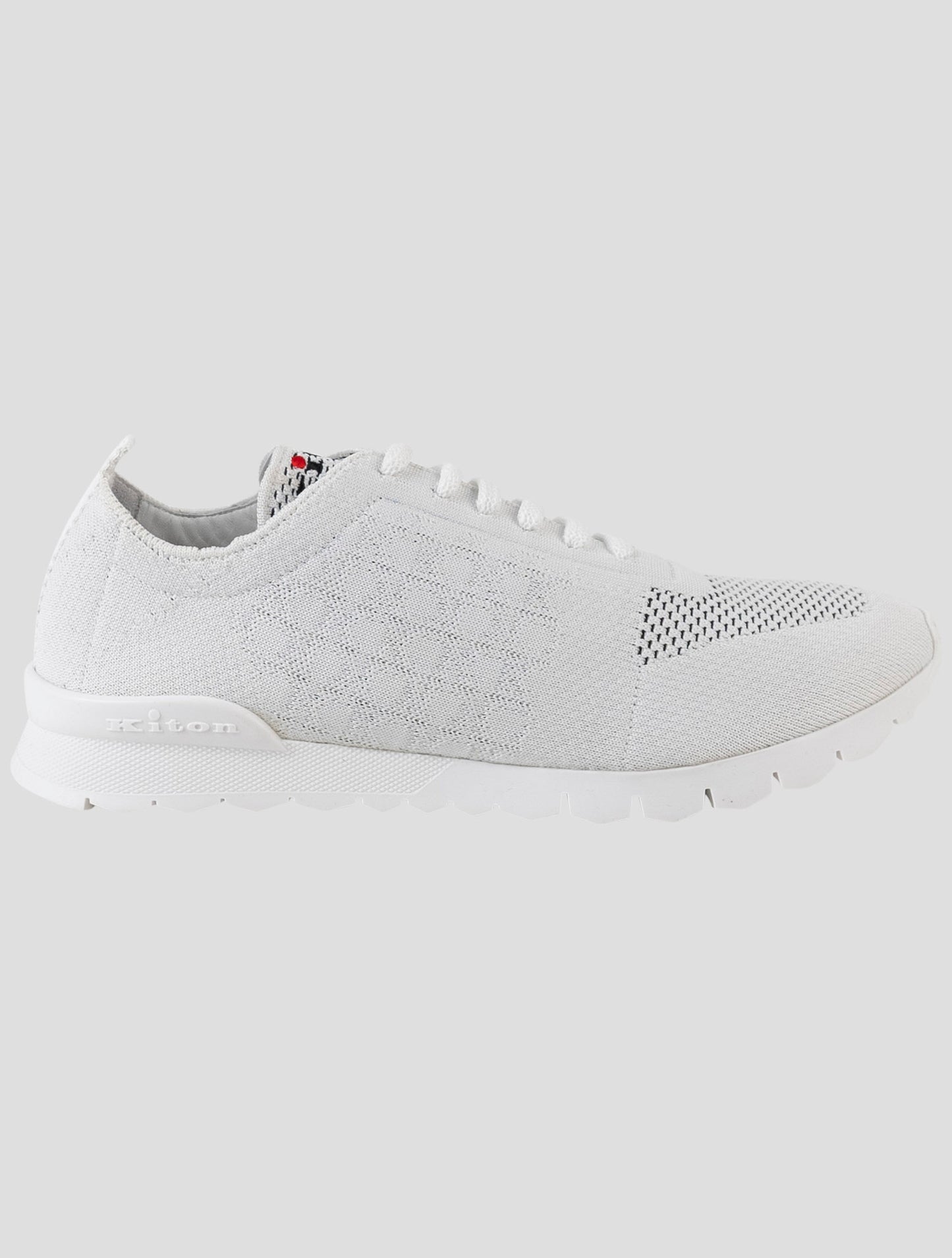Kiton White Cotton Ea Sneakers