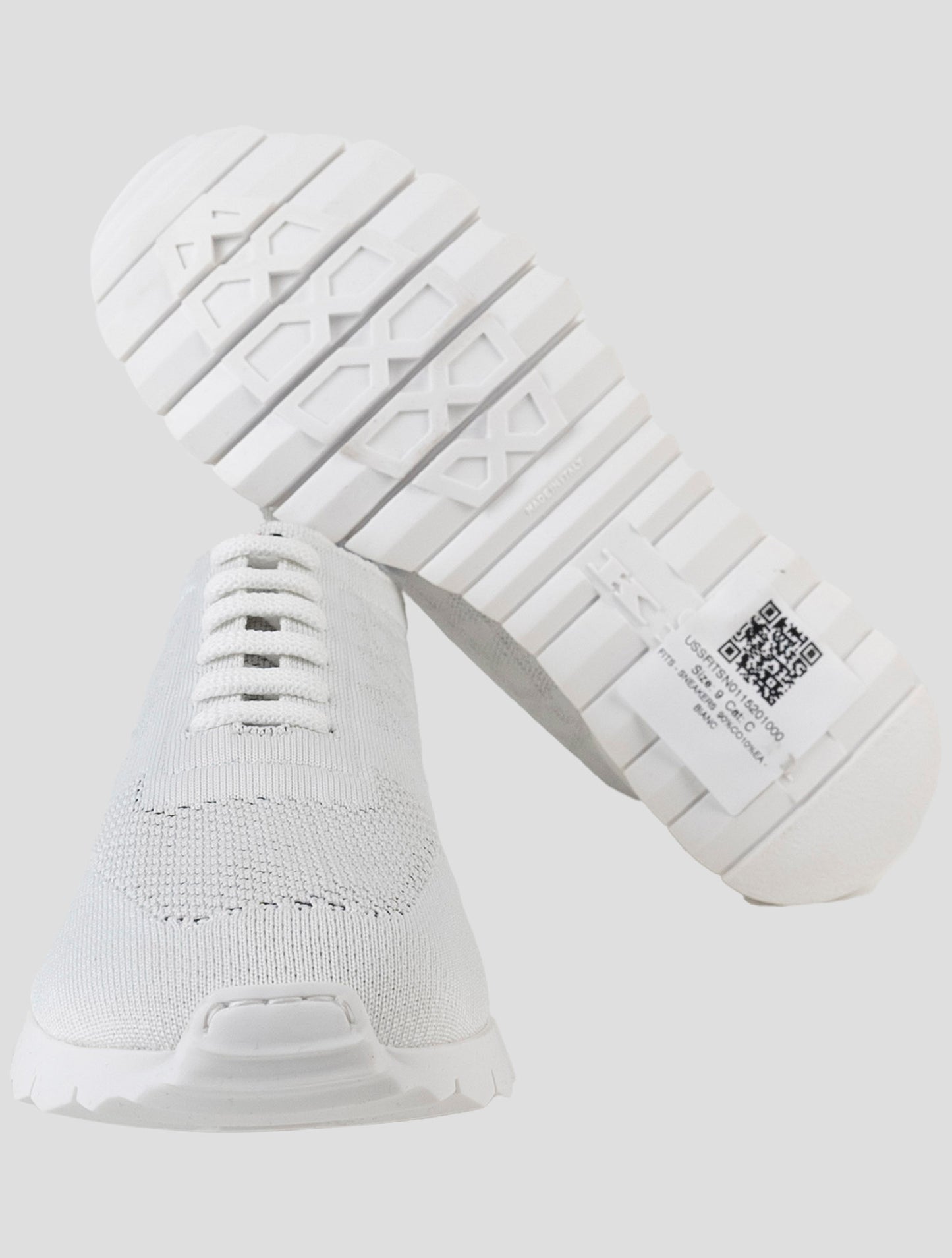 Kiton White Cotton Ea Sneakers
