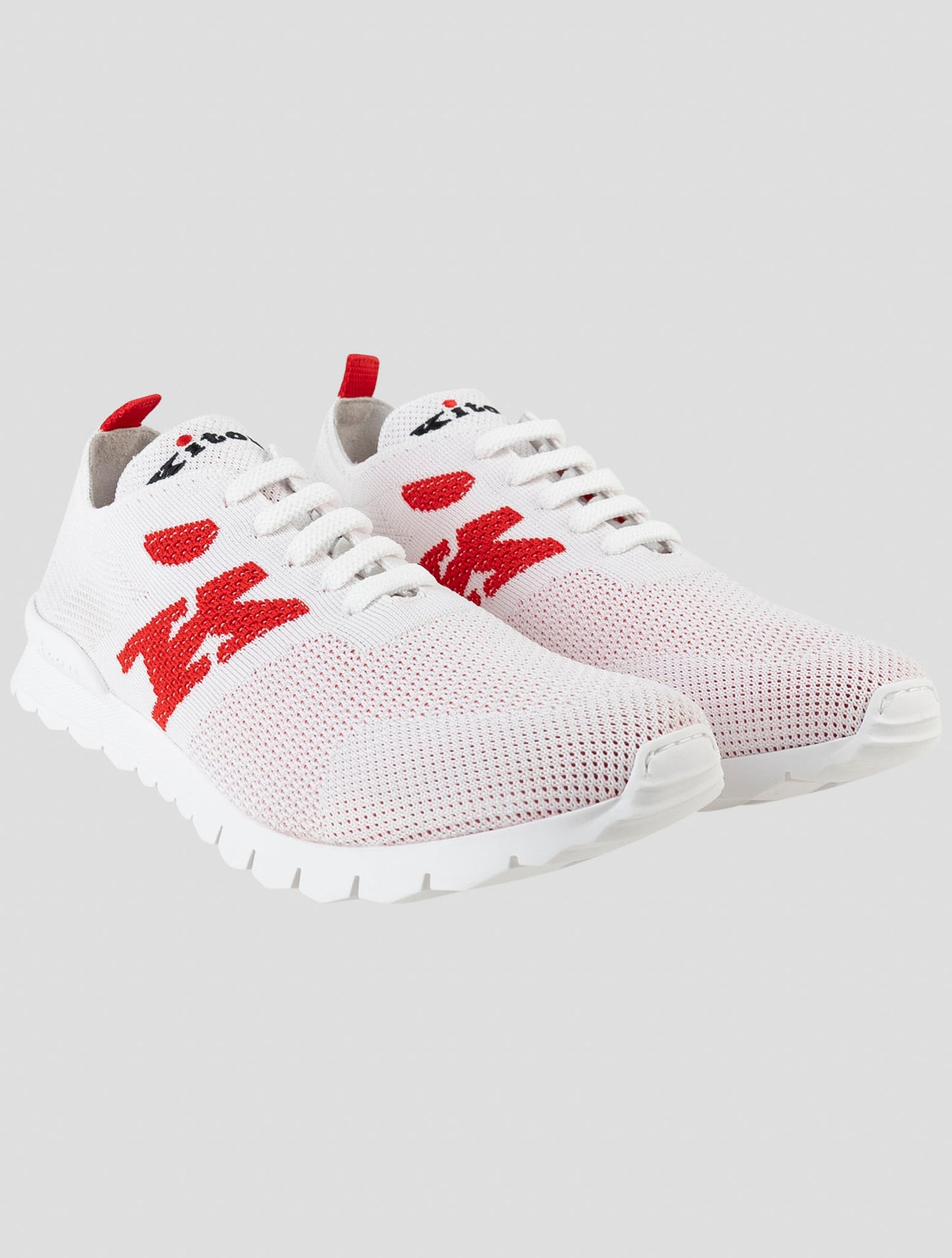 Kiton White Cotton Ea Sneakers