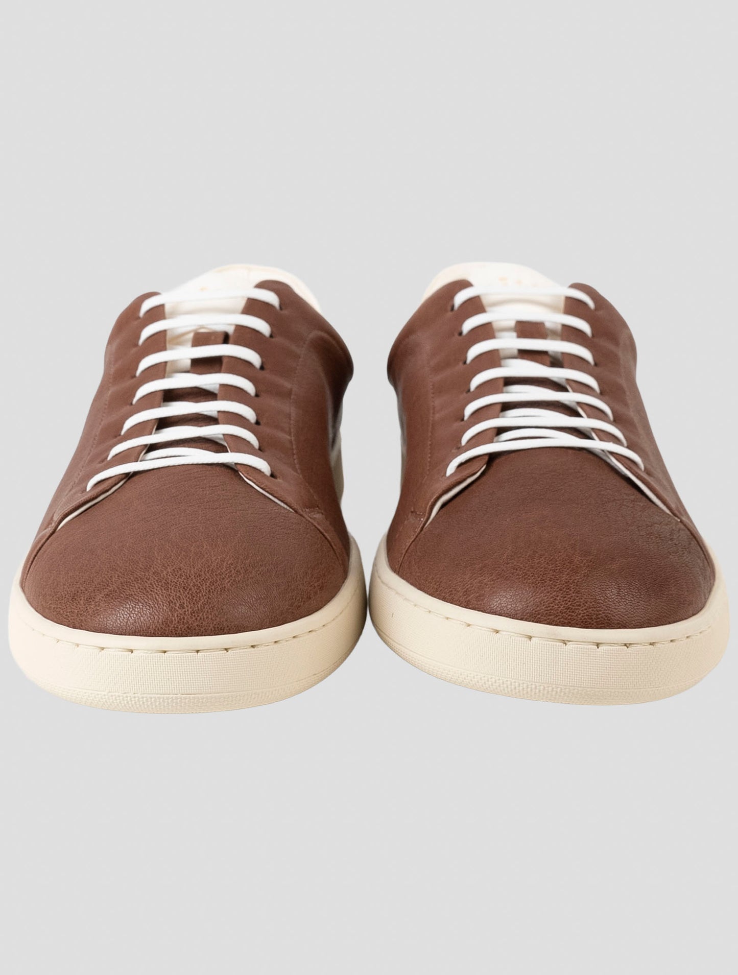 Kiton Brown Leather Sneakers