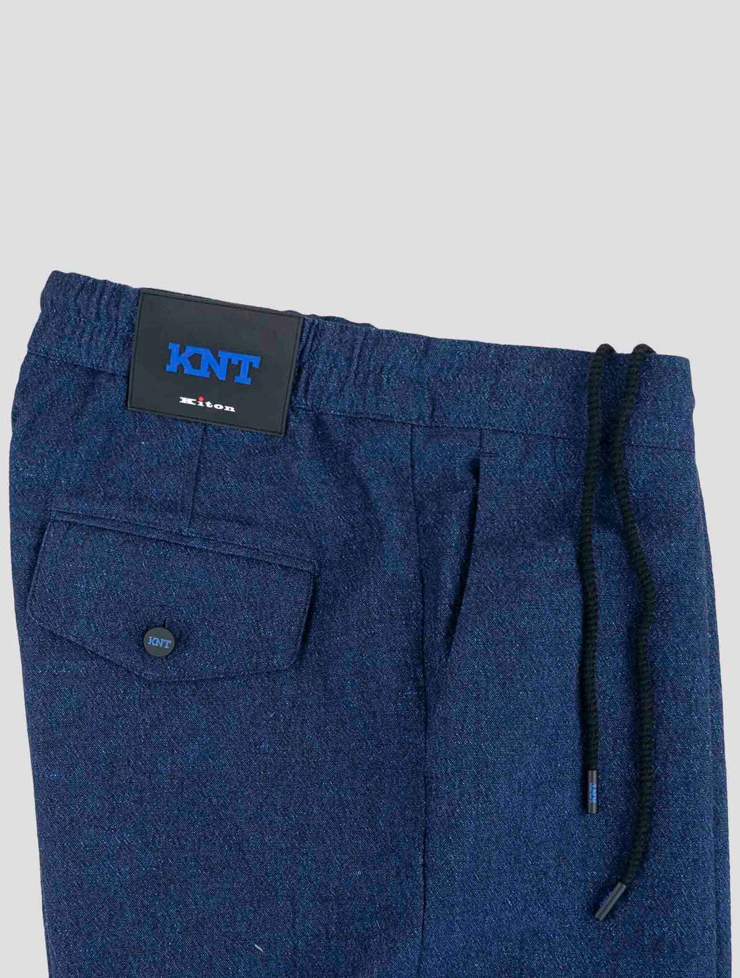 Kiton Knt Blue Virgin Wool Linen Pants