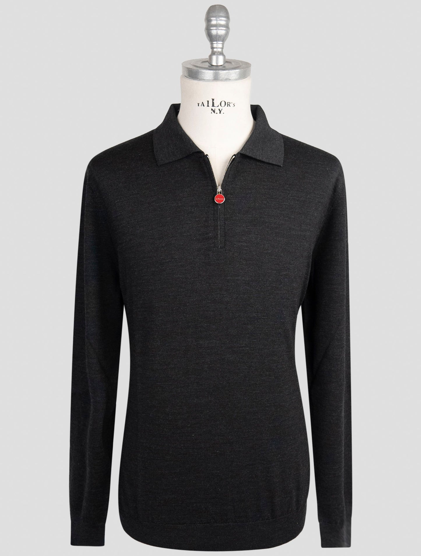 Kiton Dark Gray Wool Sweater Polo