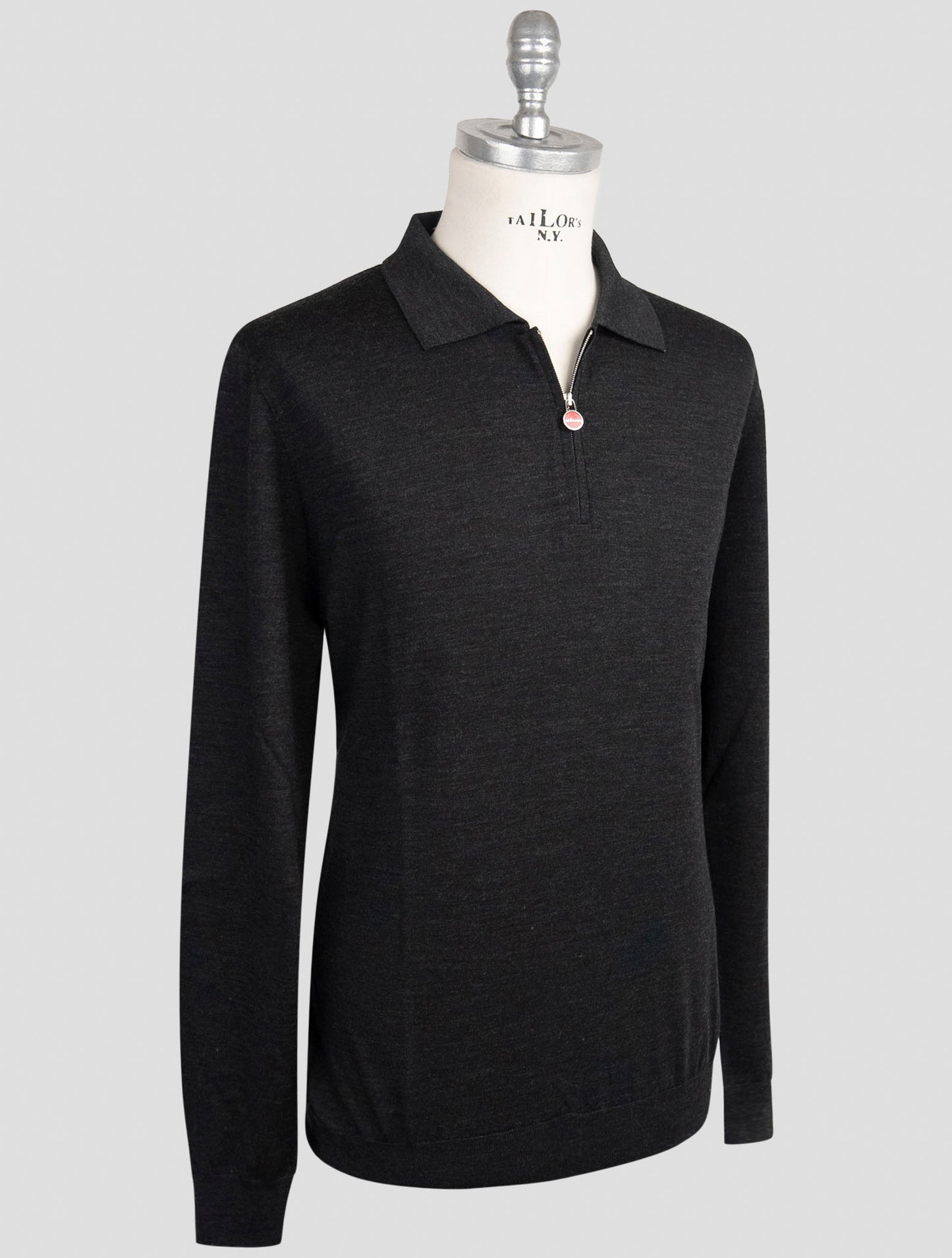 Kiton Dark Gray Wool Sweater Polo