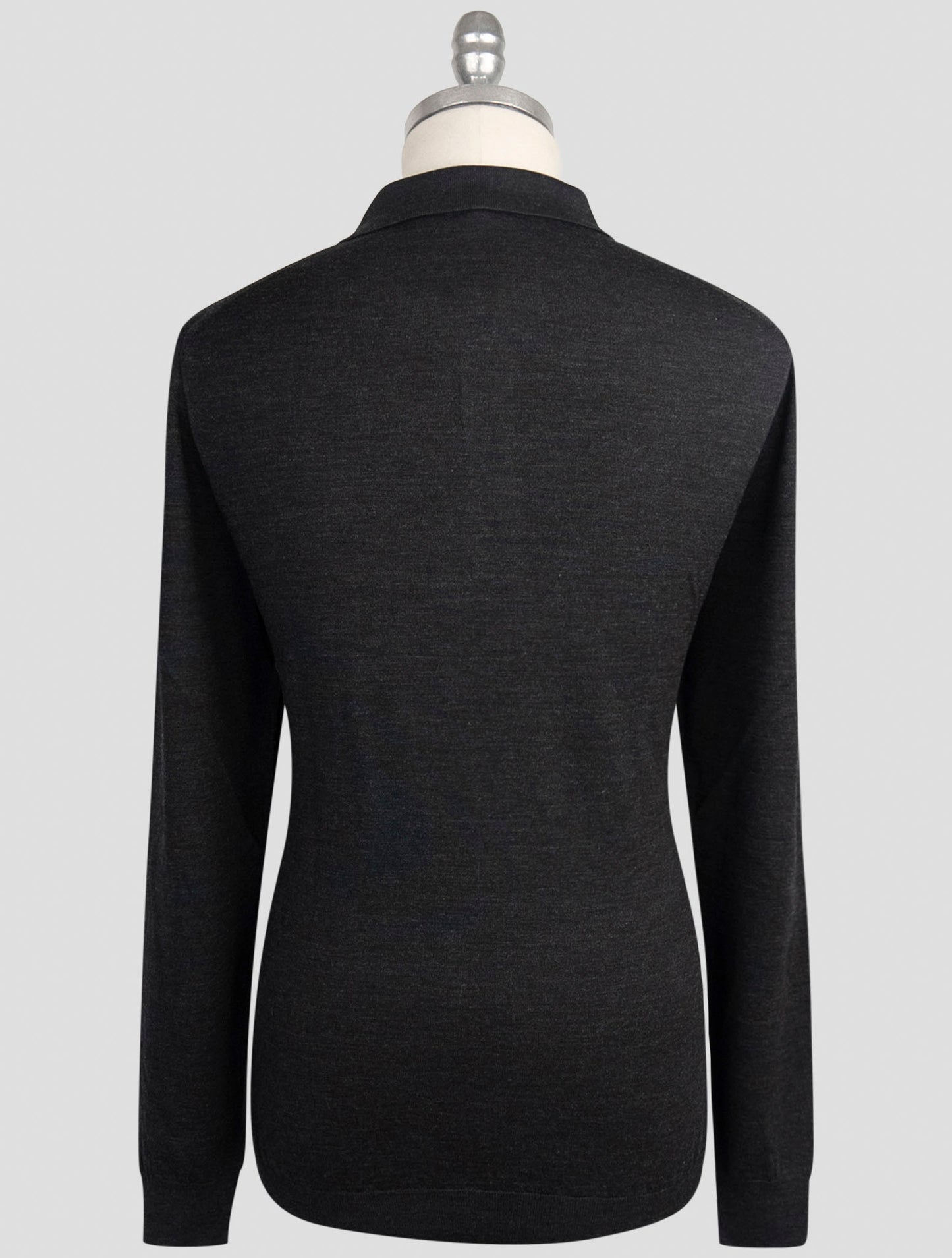 Kiton Dark Gray Wool Sweater Polo