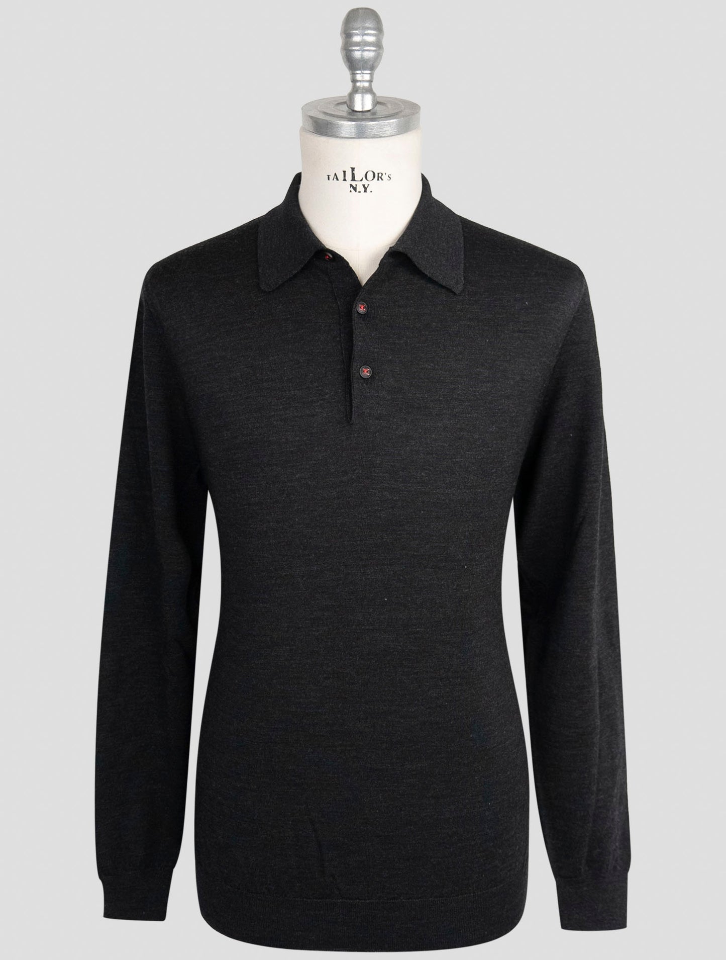 Kiton Dark Gray Wool Sweater Polo