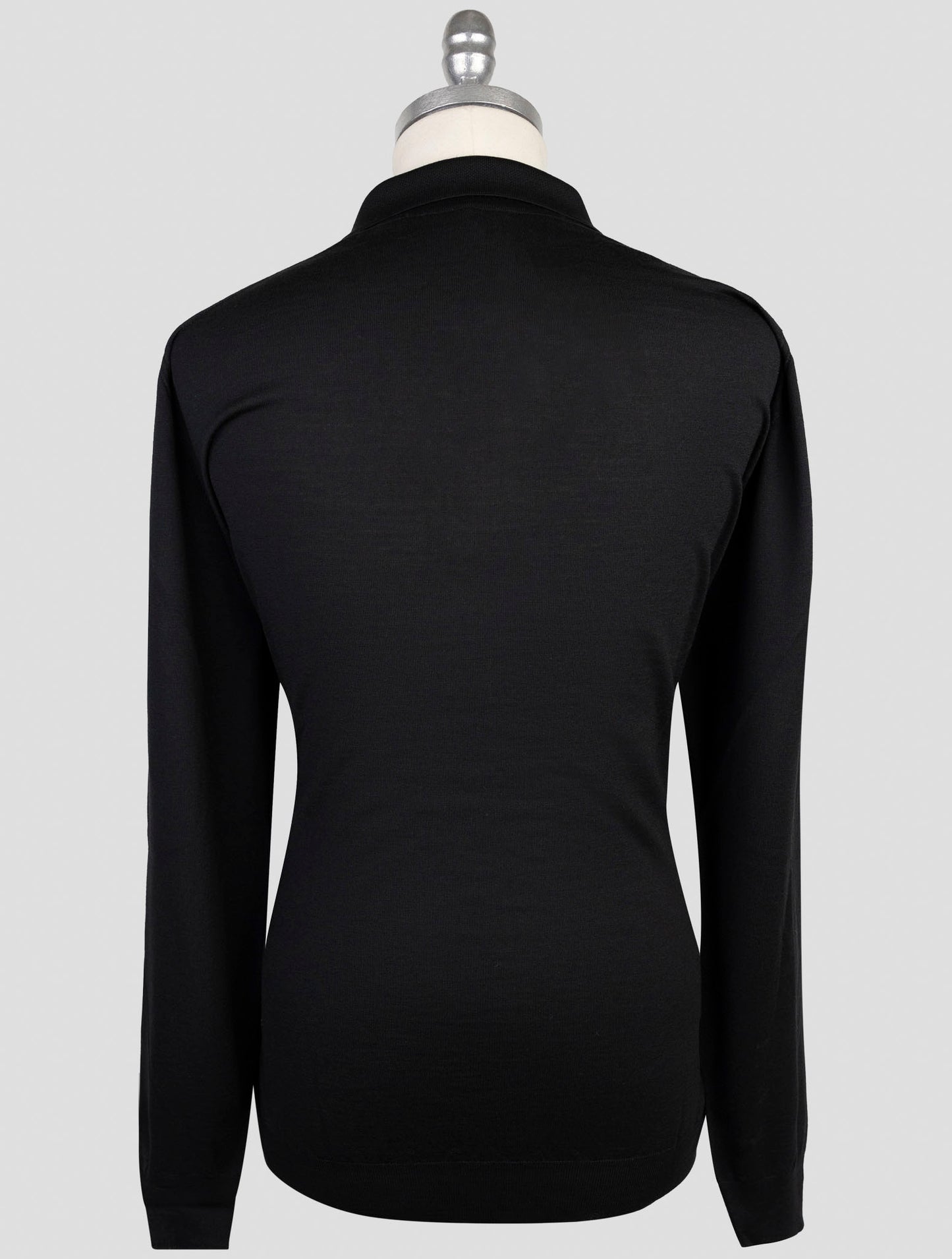 Kiton Black Wool Sweater Polo