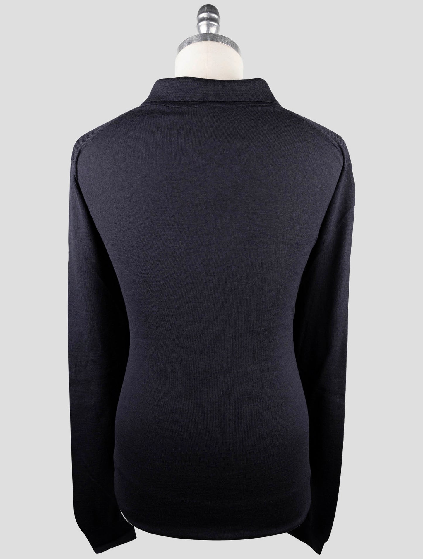 Kiton Dark Blue Wool Sweater Polo