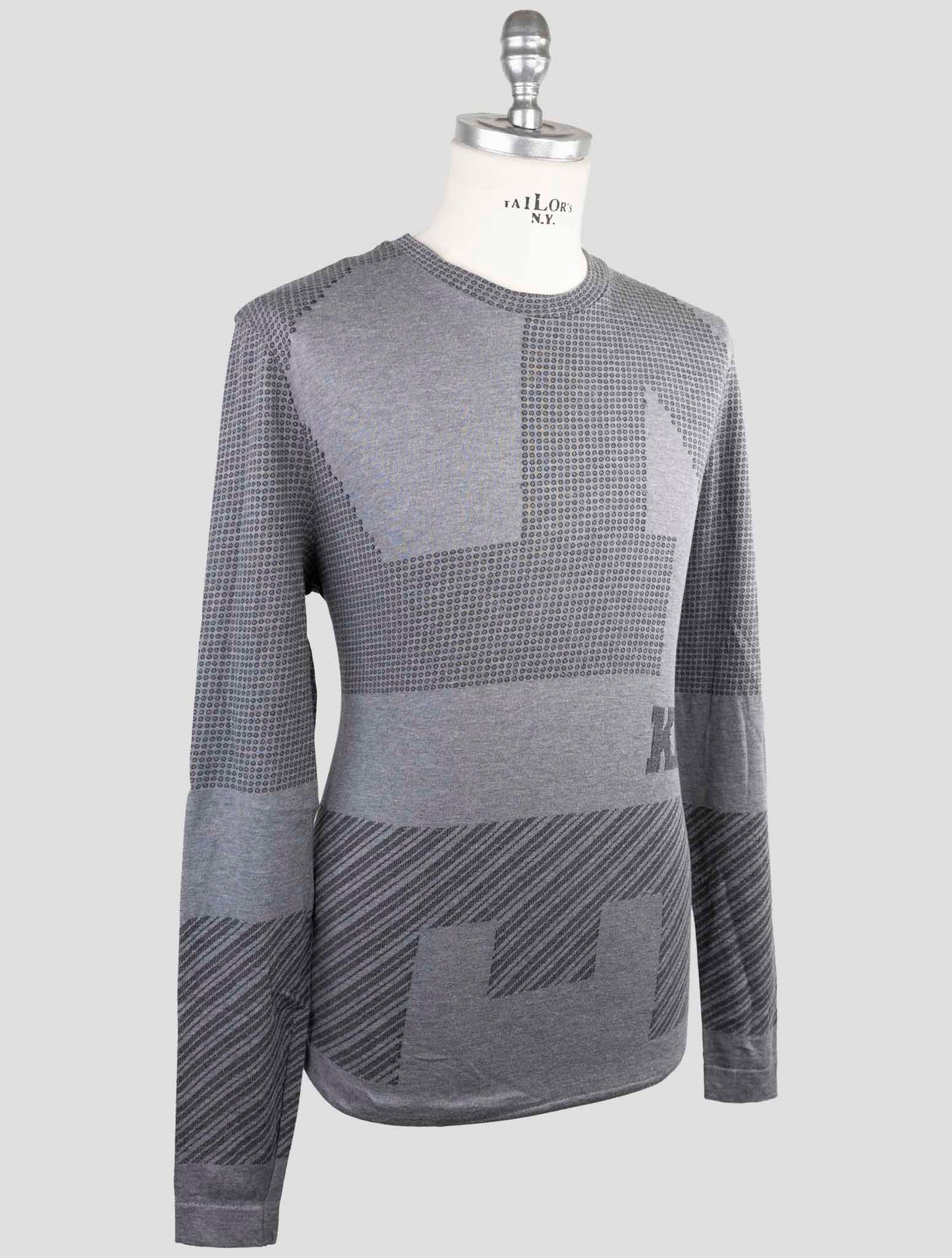 Kiton Knt Gray Cotton Sweater Crewneck