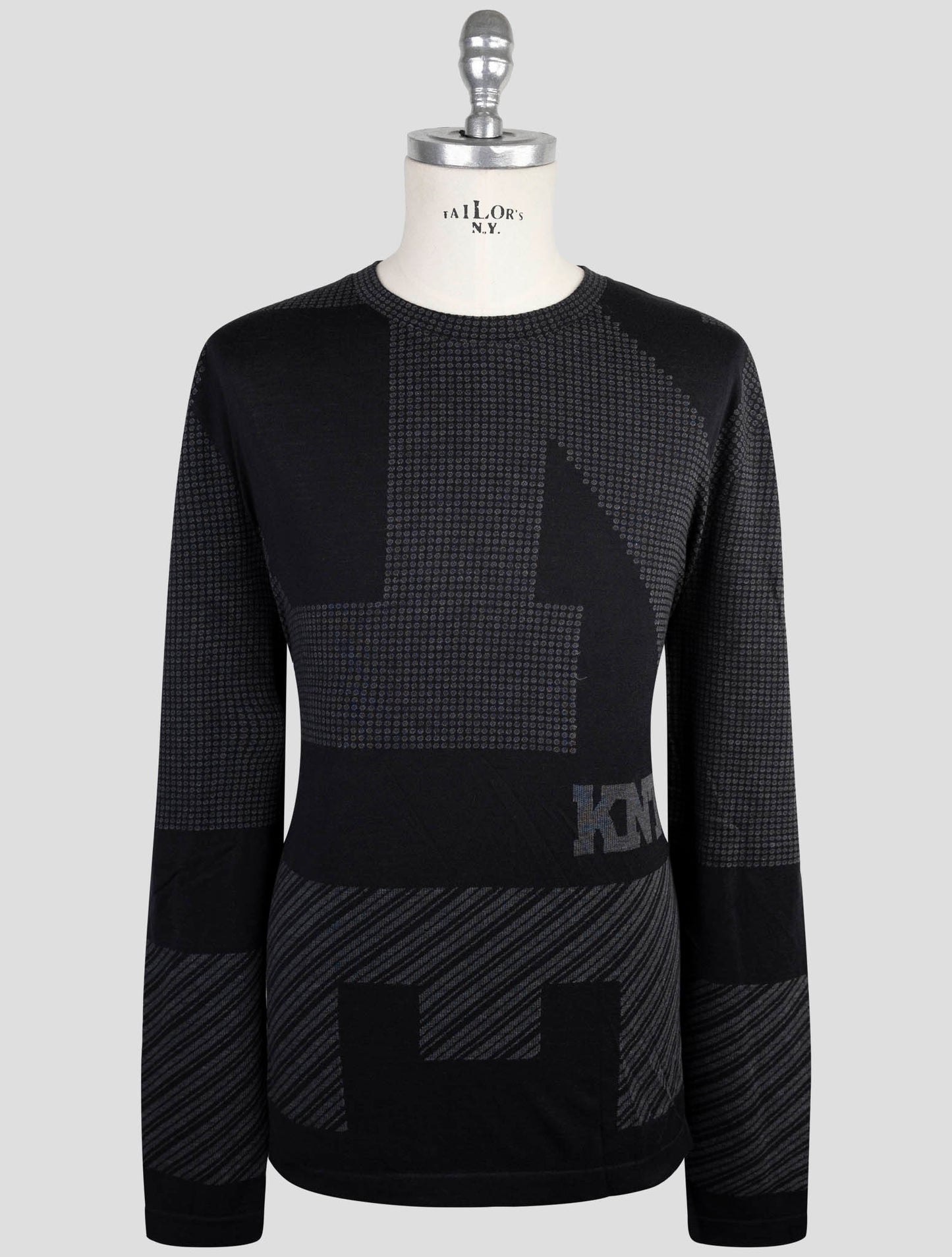 Kiton Knt Black Cotton Sweater Crewneck