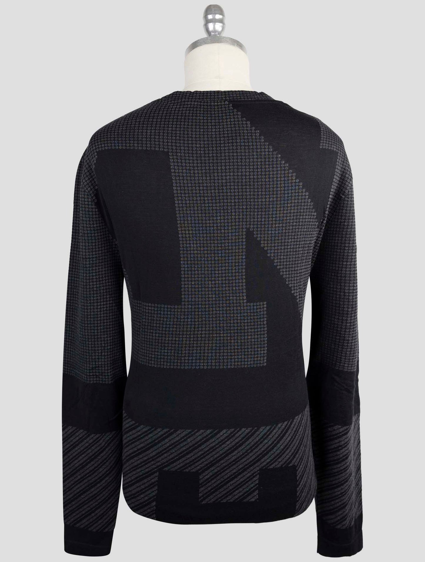 Kiton Knt Black Cotton Sweater Crewneck