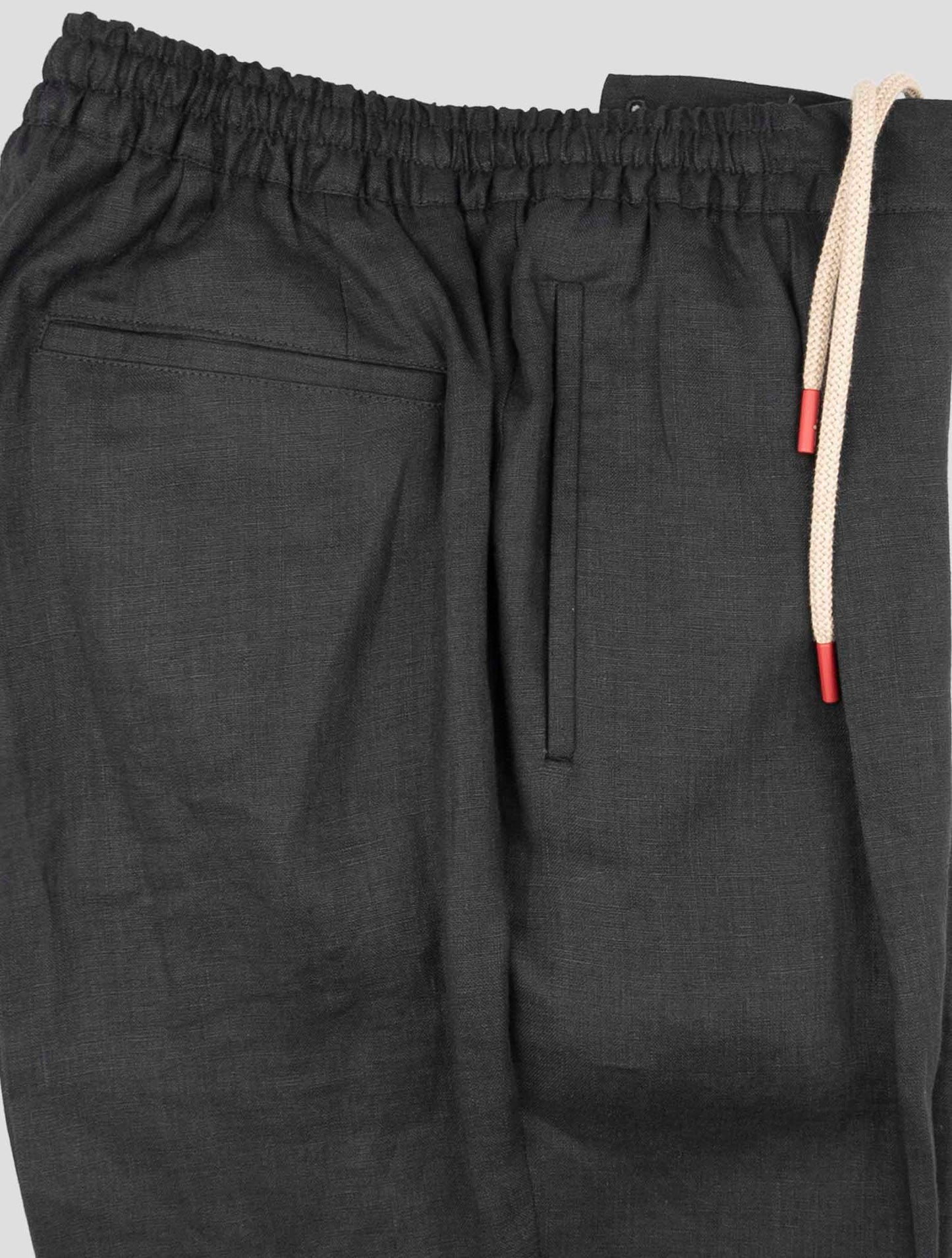 Kiton Knt Black Linen Pant