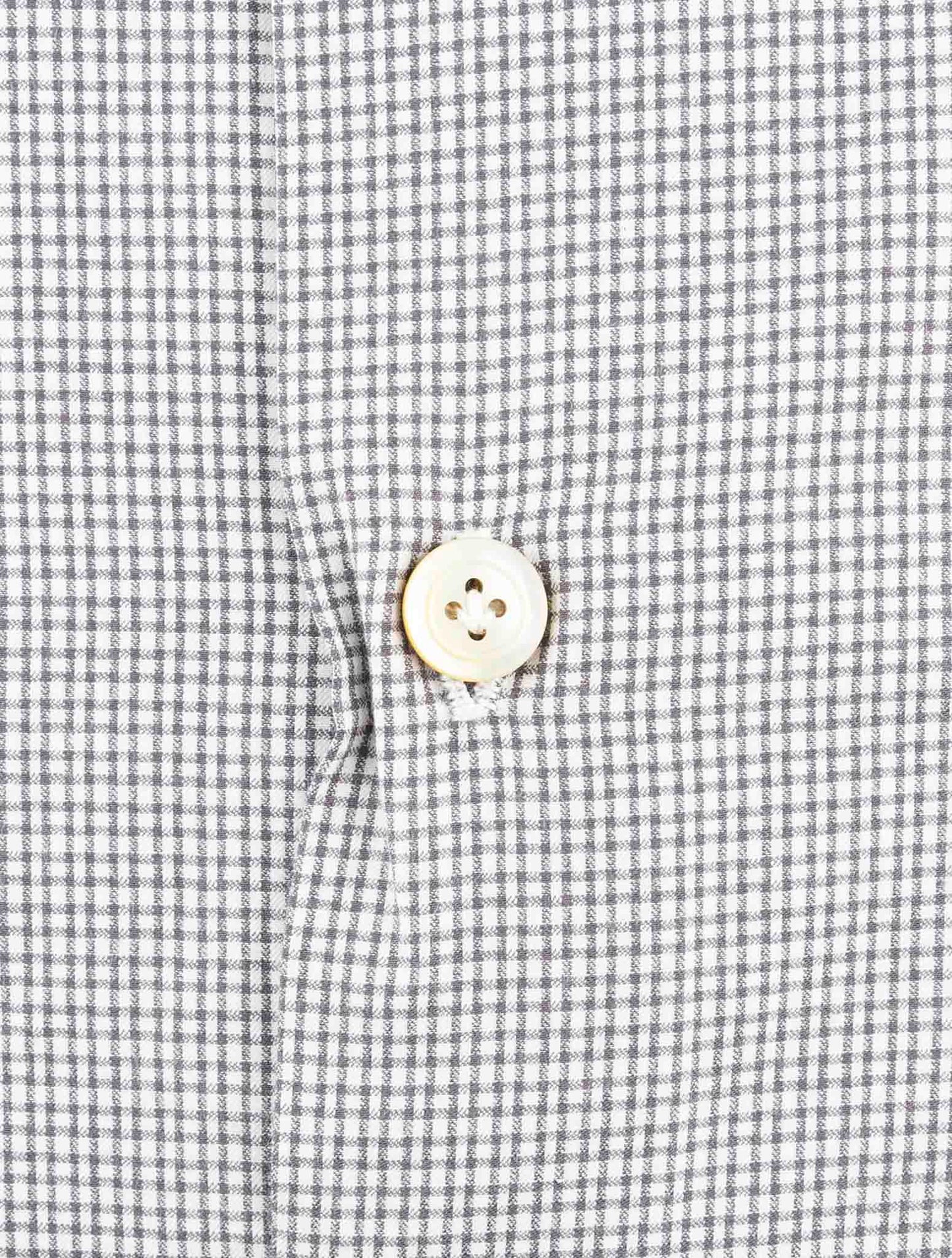 Kiton White Gray Cotton Shirt