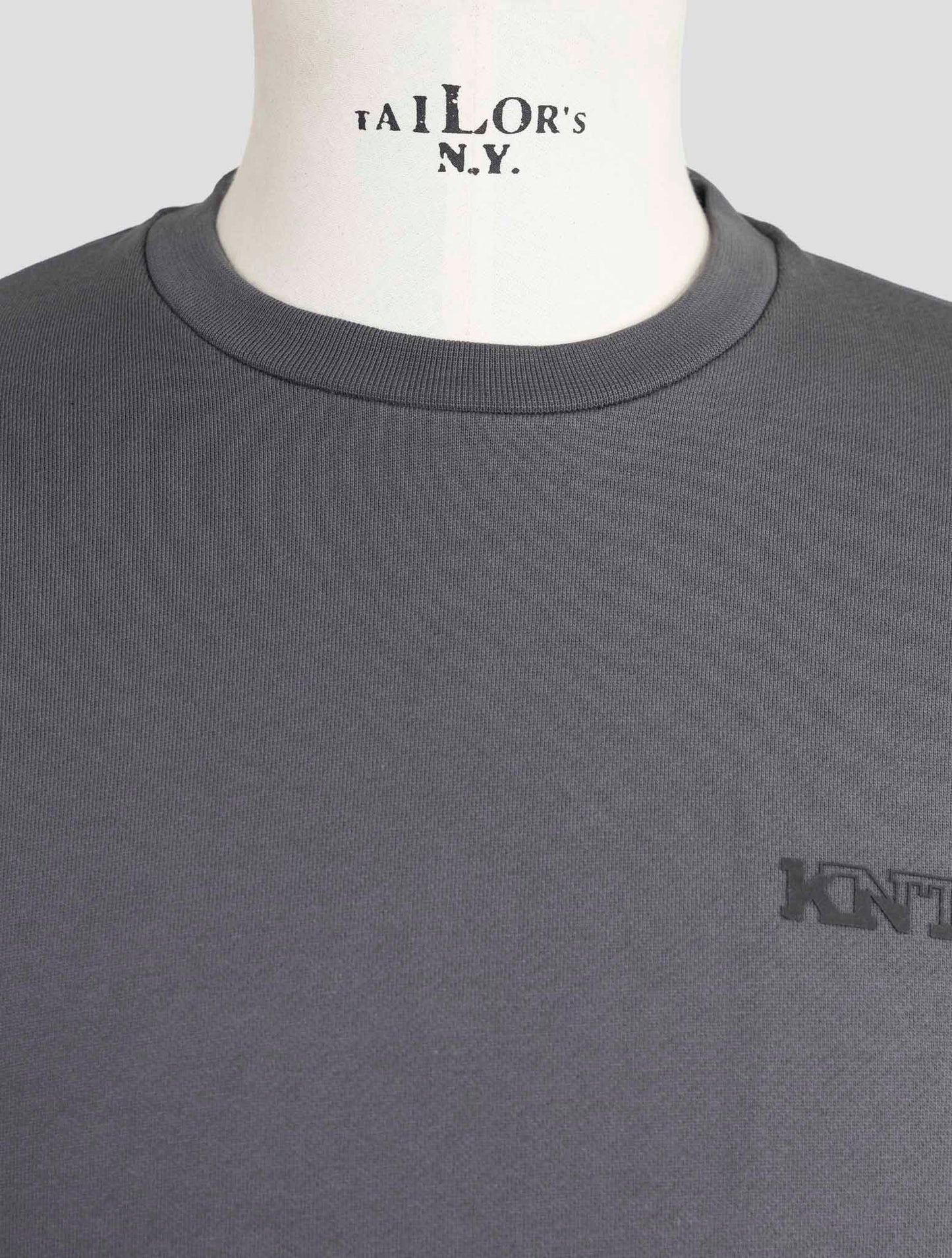 Kiton Knt Gray Cotton Sweater Crewneck