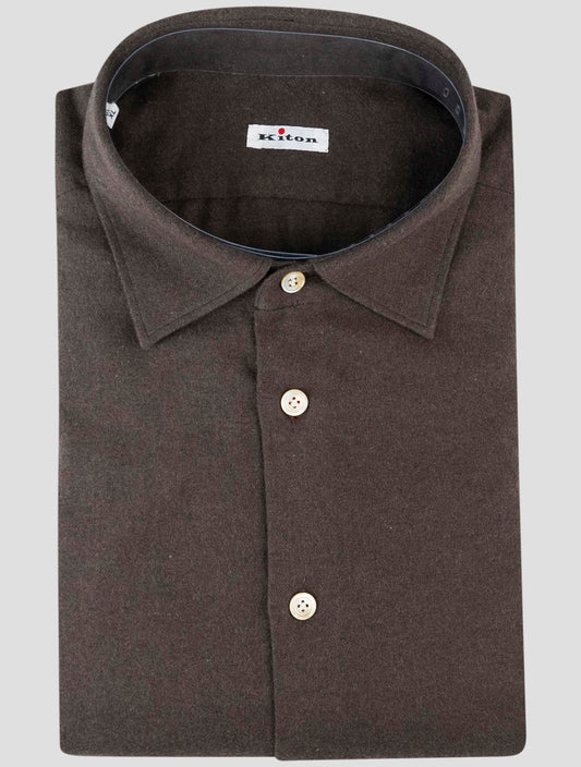 Kiton Brown Cotton Shirt