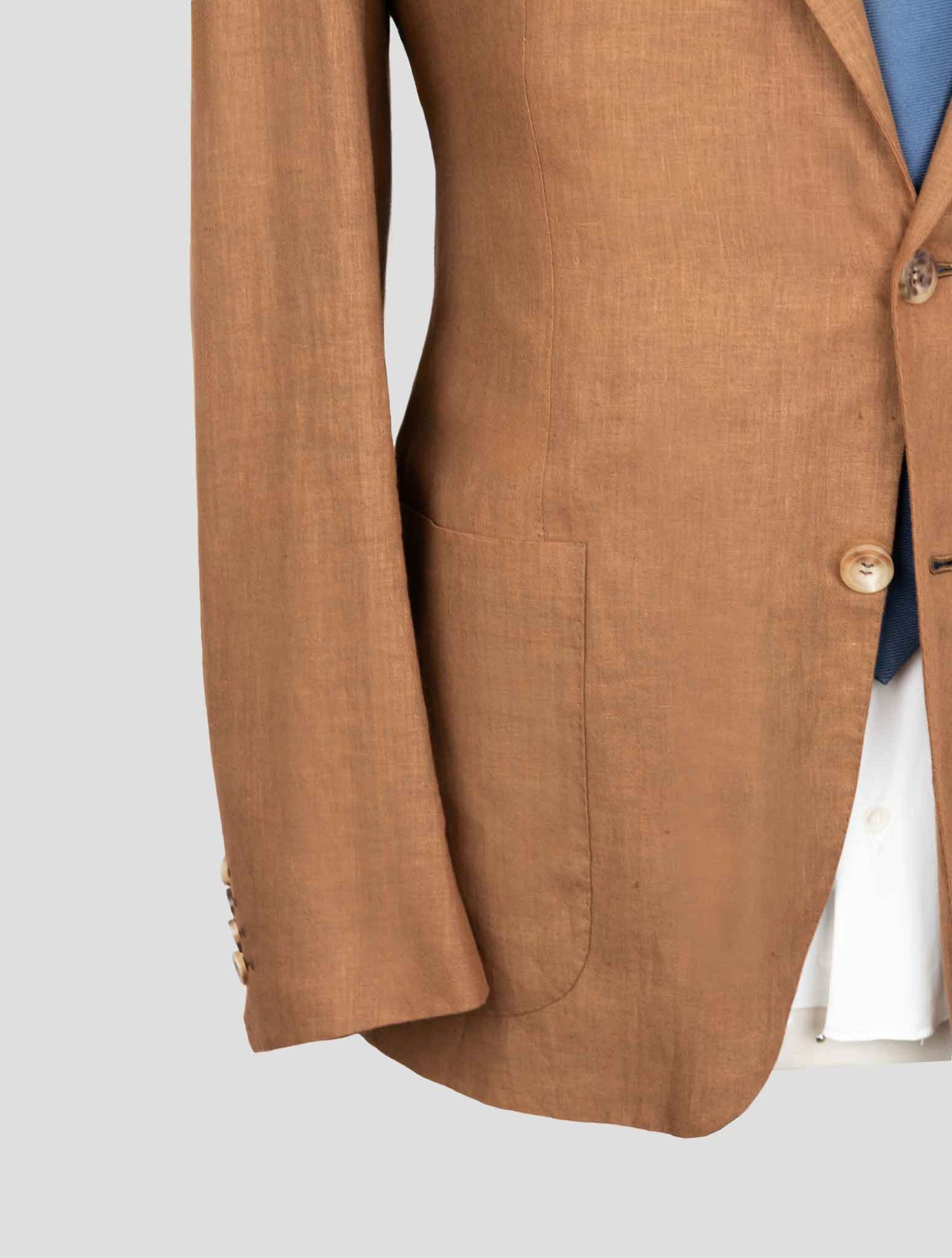Kiton Brown Linen Suit Short Pants