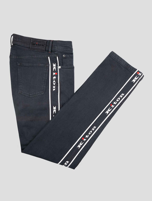 Kiton Gray Cotton Ea Jeans
