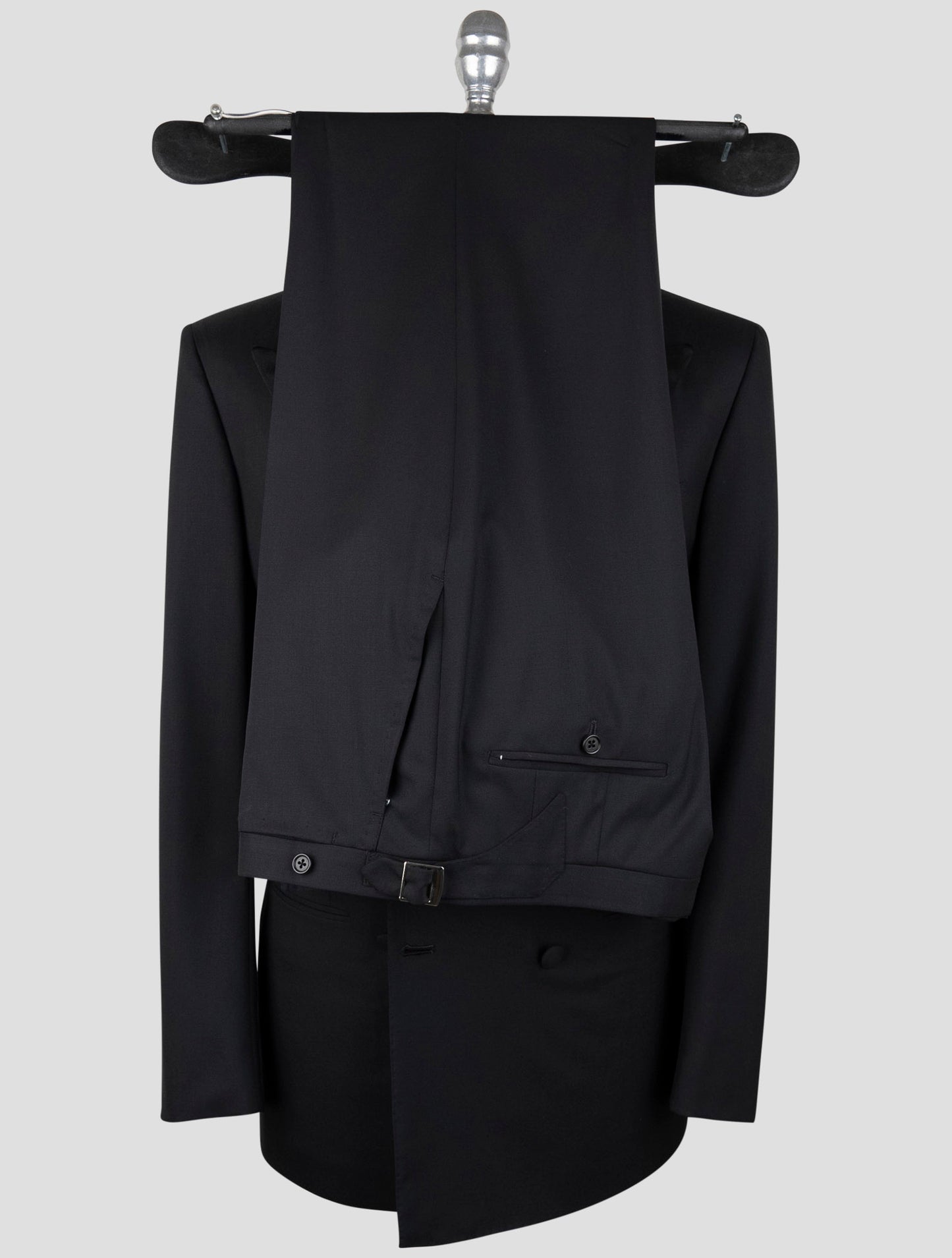 Kiton Black Wool Smoking Suit