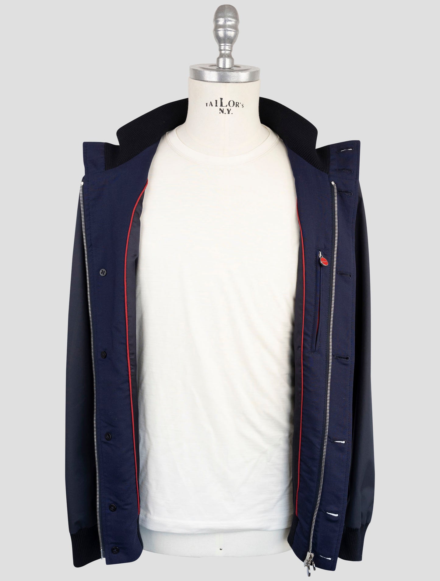 Kiton Blue Virgin Wool Pa Ea Coat