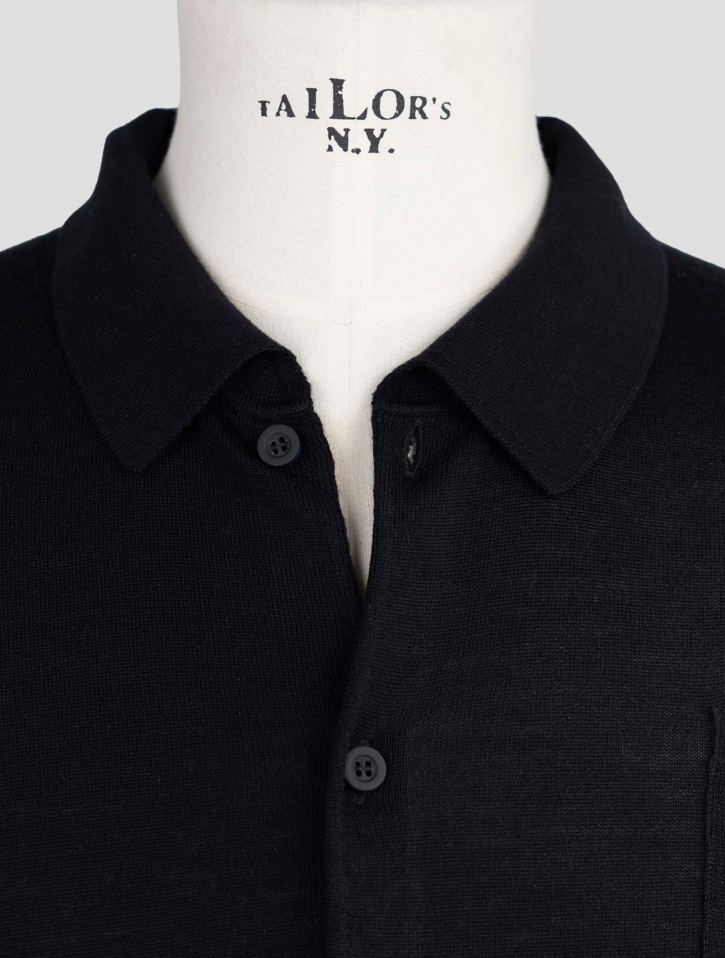 Kiton Knt Black Virgin Wool Silk Shirt