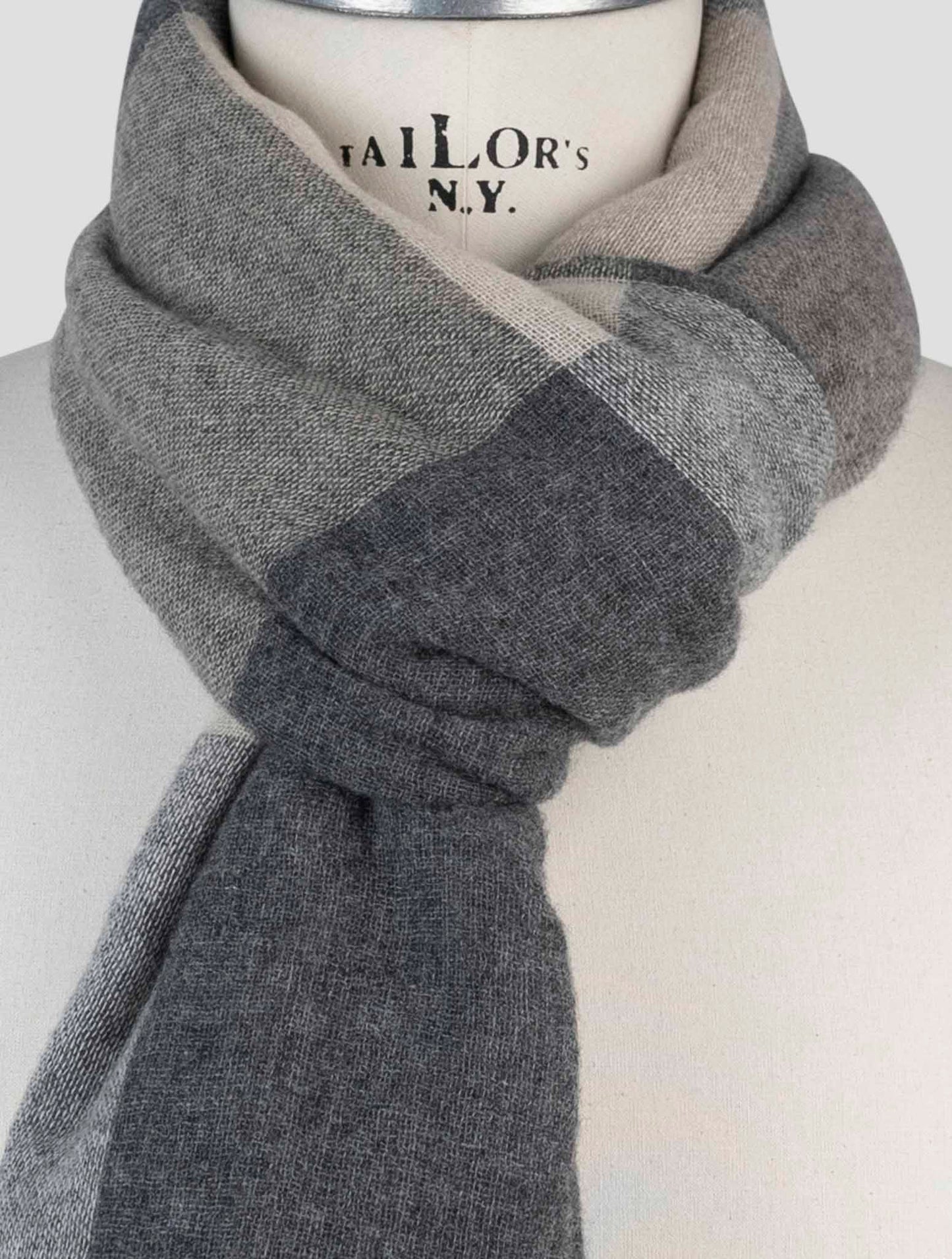 Kiton Gray Cashmere Scarf