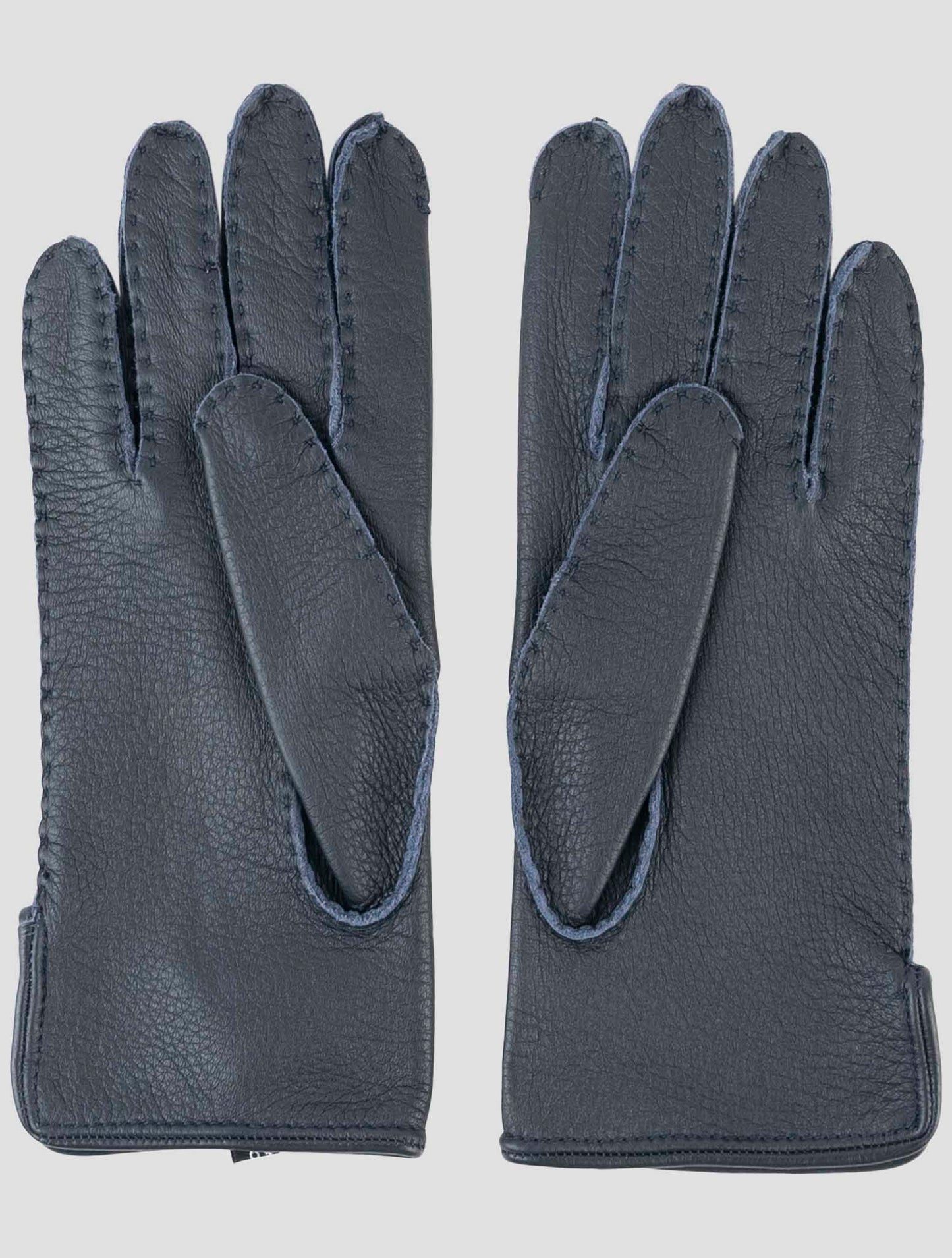 Kiton Blue Leather Gloves