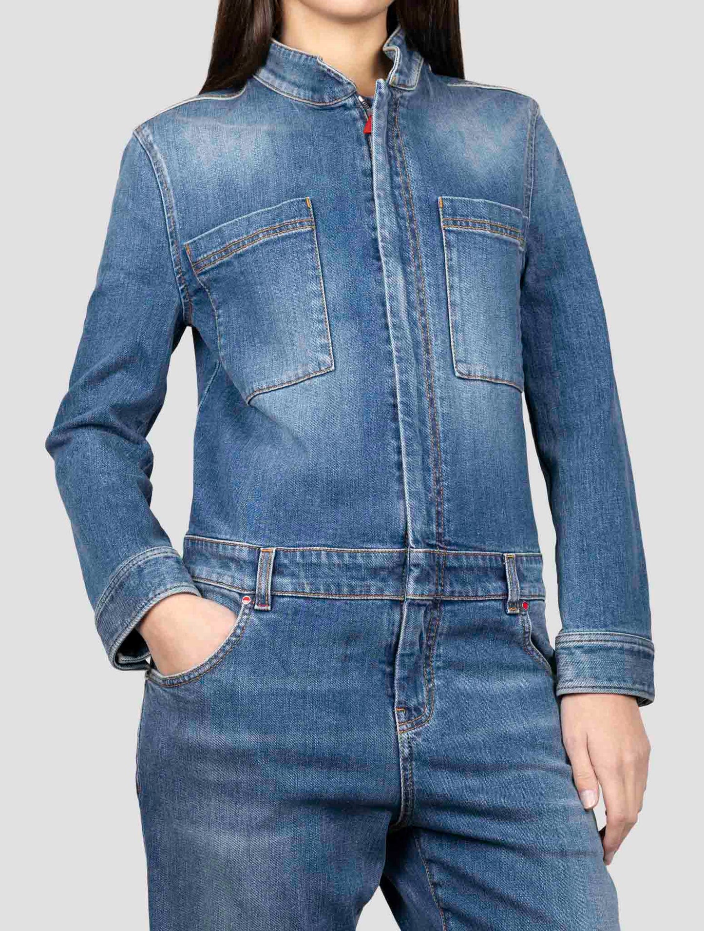 Kiton Blue Cotton Ea Jumpsuit