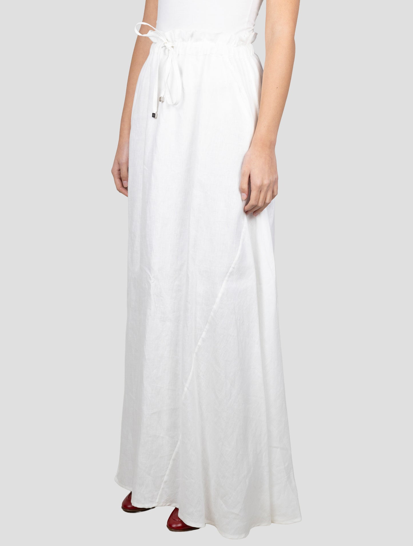 Kiton White Linen Skirt