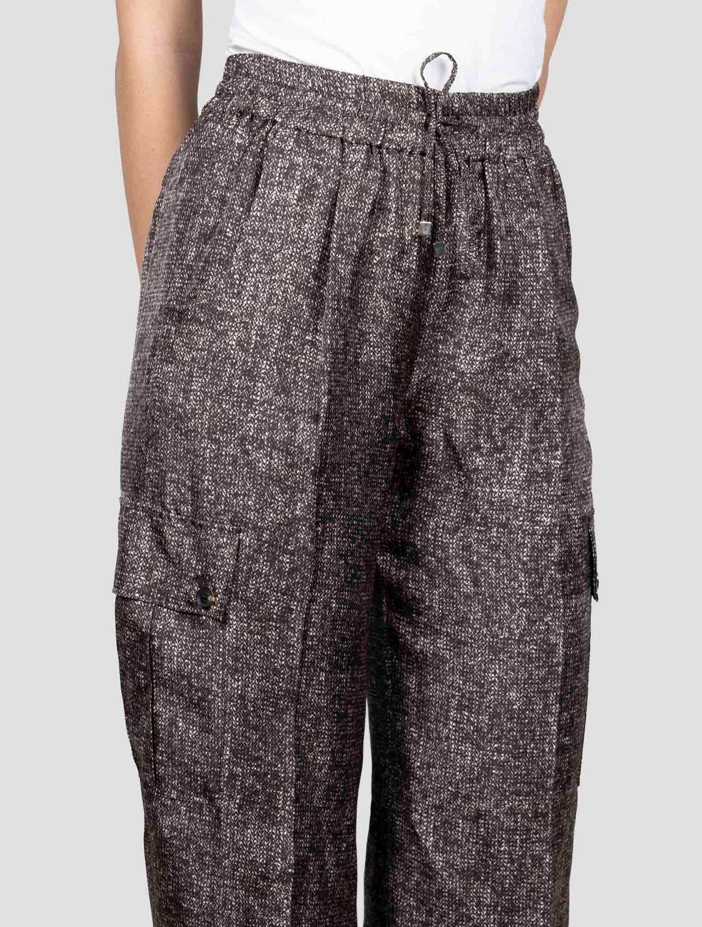 Kiton Brown Silk Pants