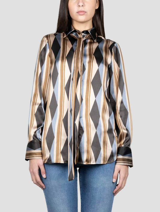 Kiton Multicolor Silk Shirt